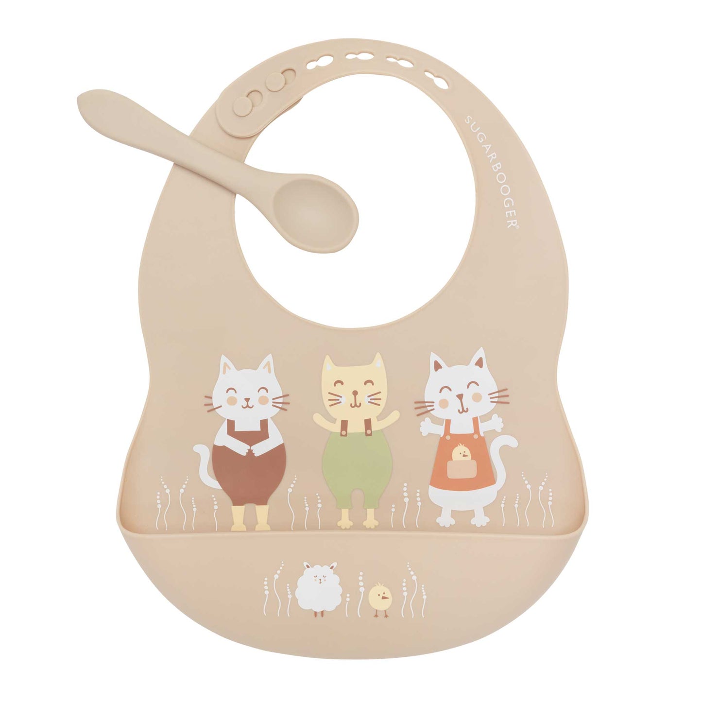 Sugarbooger by Ore’ Originals - Fresh & Messy Silicone Bib & Spoon Set | Prairie Kitty