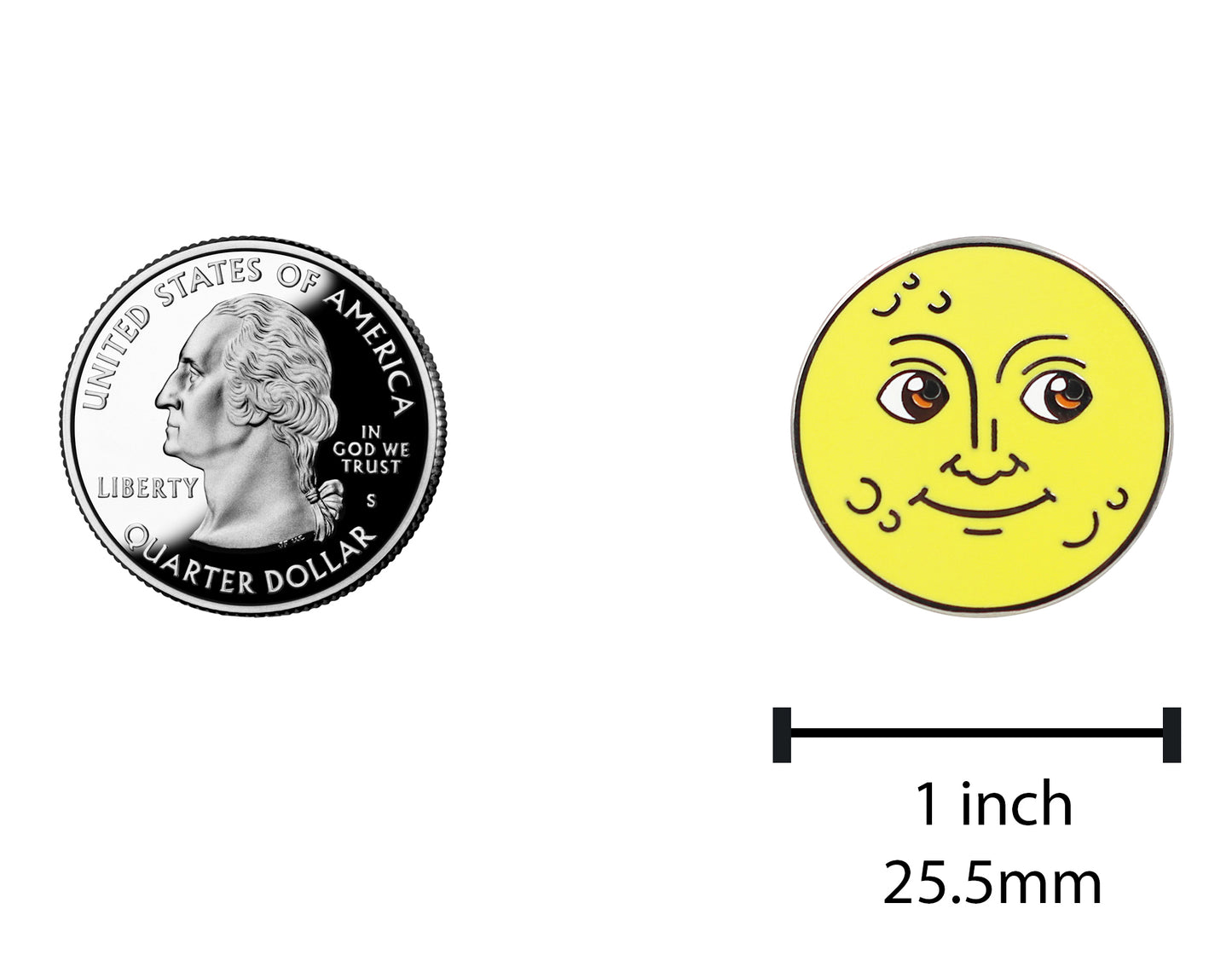 Moon Emoji – New Moon & Full Moon Enamel Pins