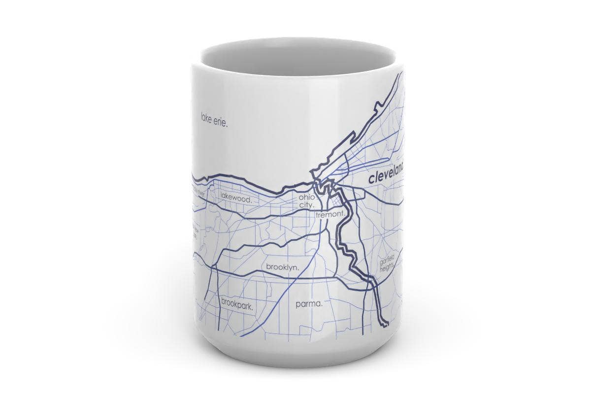 Cleveland OH Map 15 oz Ceramic Mug: Teal