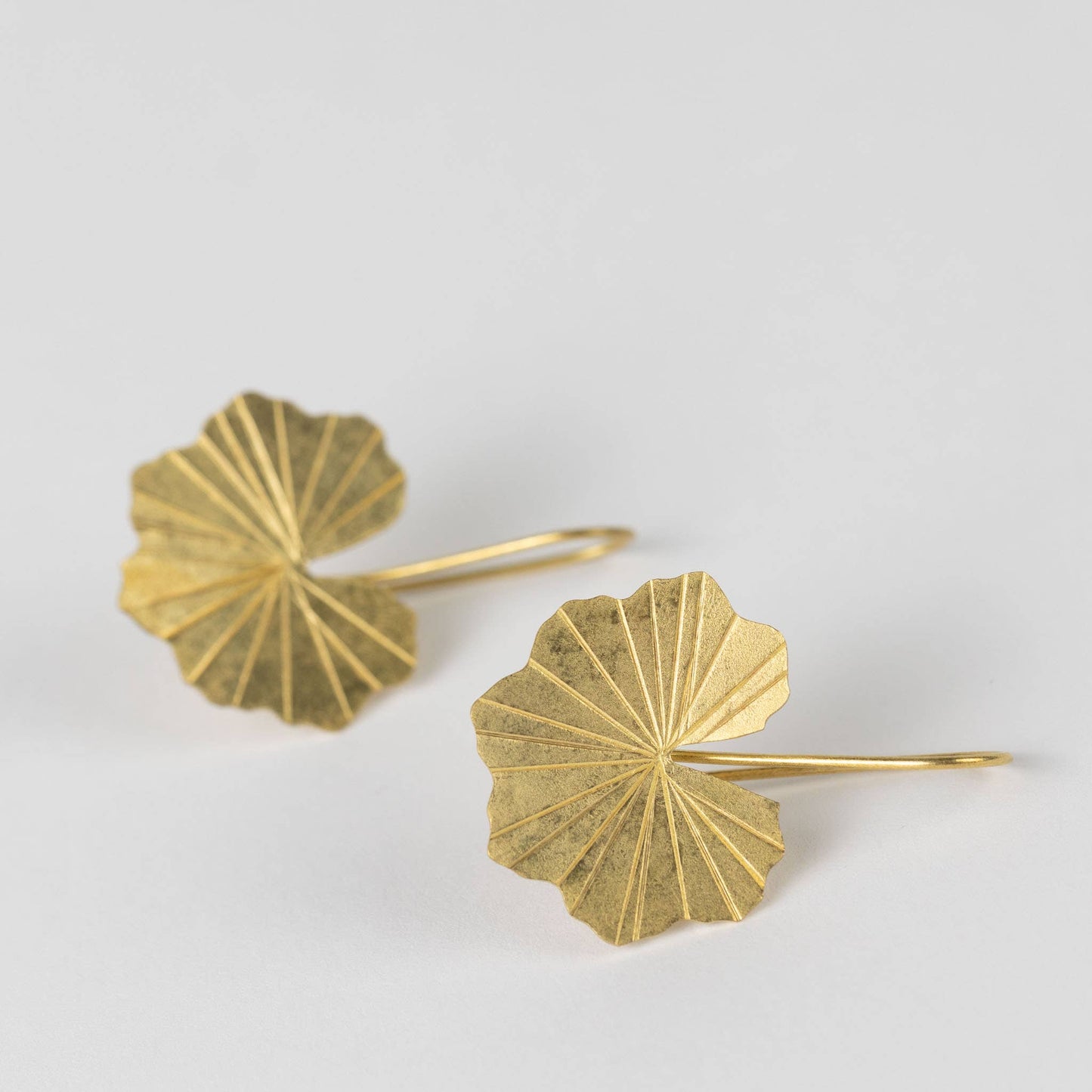 Ten Thousand Villages - Lotus Leaf Drop Earrings in Brass