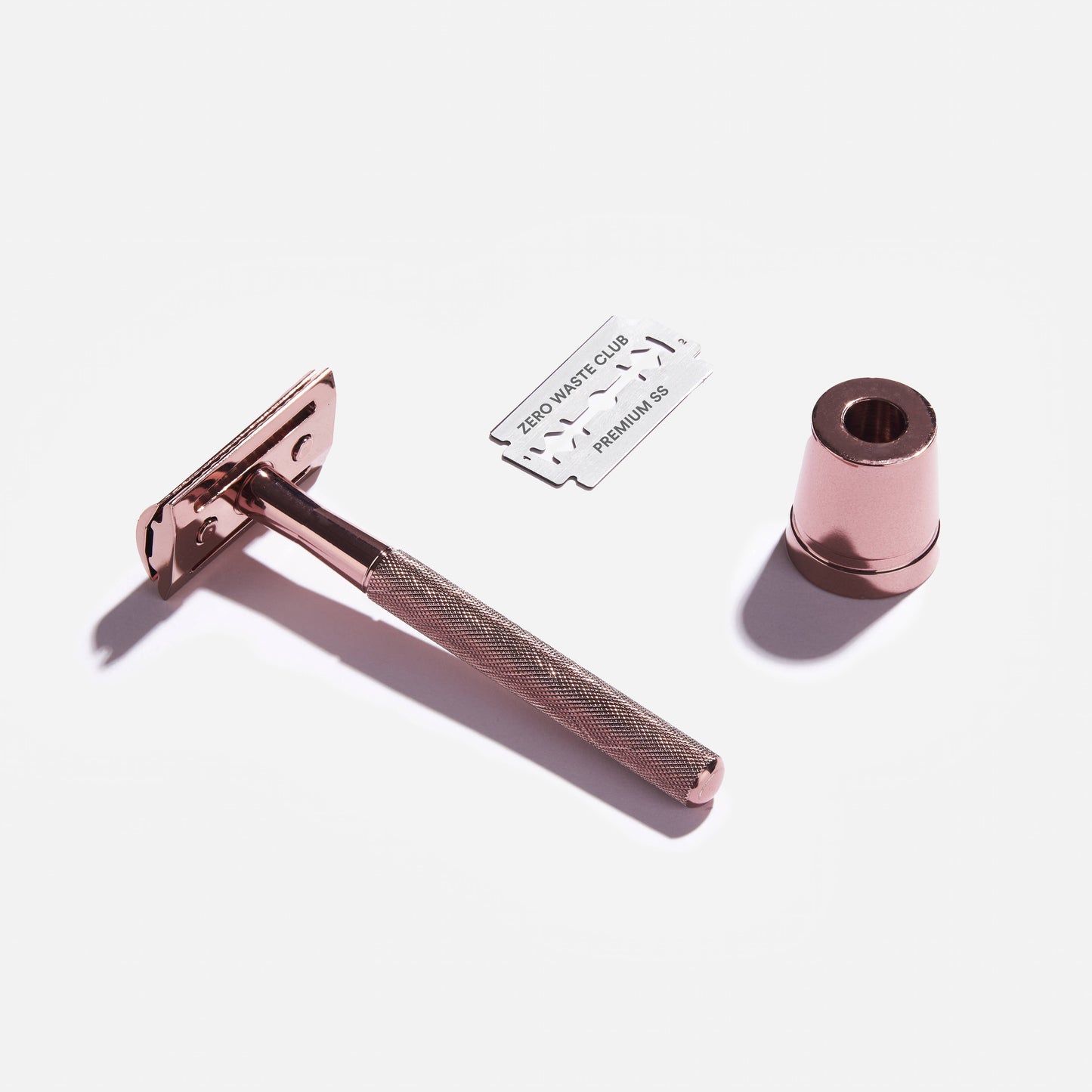 Reusable Safety Razor with Stand - 10 Blades Included: Matte Grey