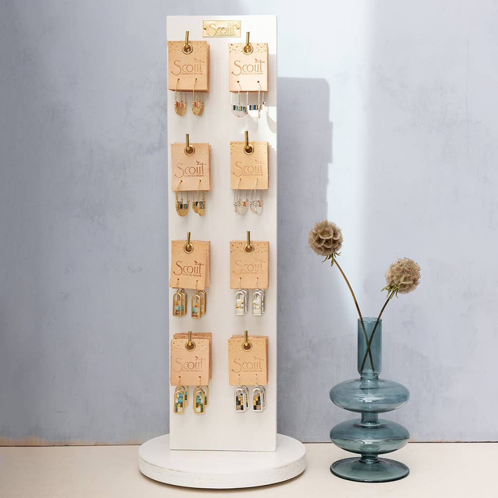 Scout Curated Wears - Good Karma Miyuki Frame Earring - Turquoise/Gold