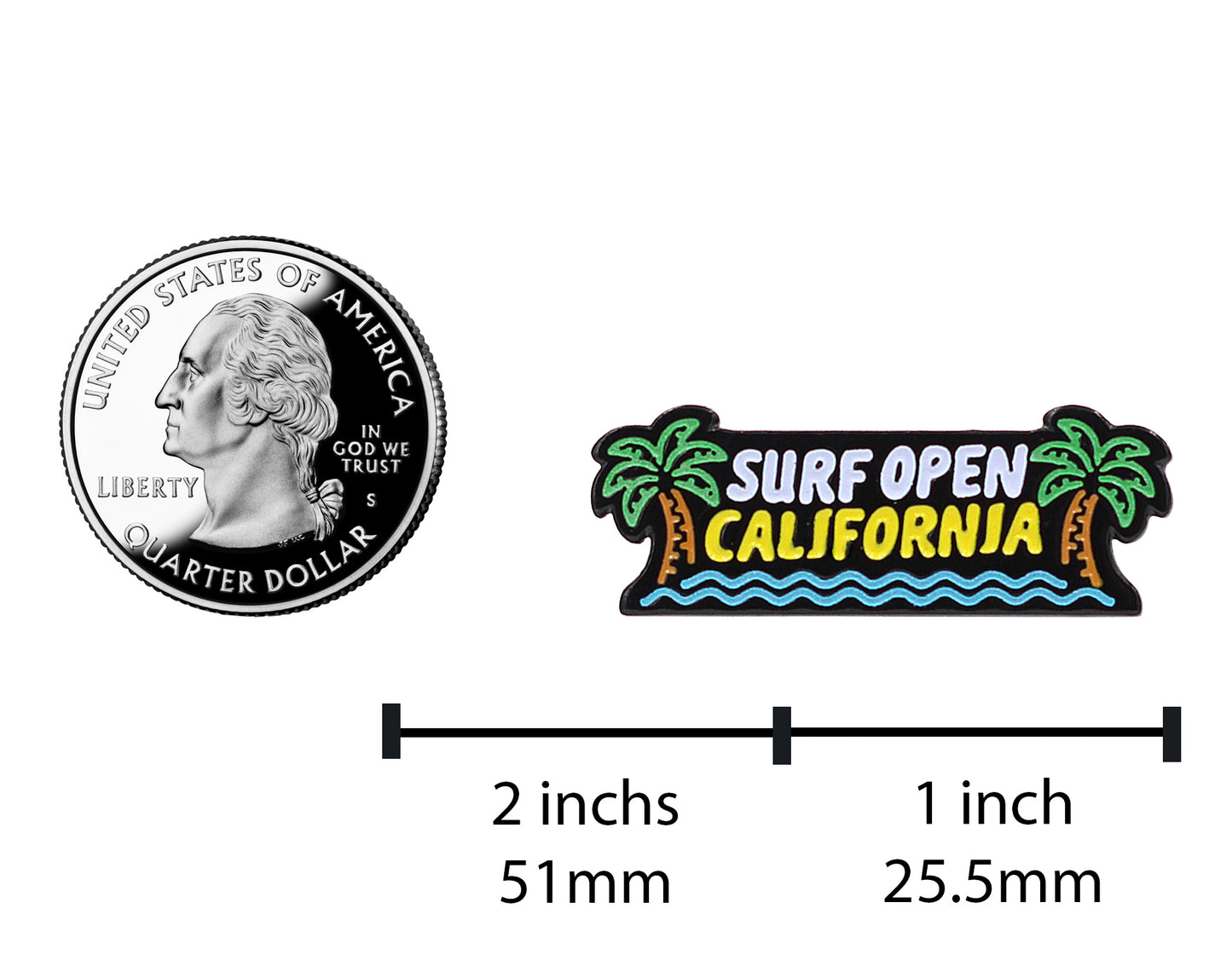 Surf Open California Enamel Pin – Glow-In-The-Dark Pin