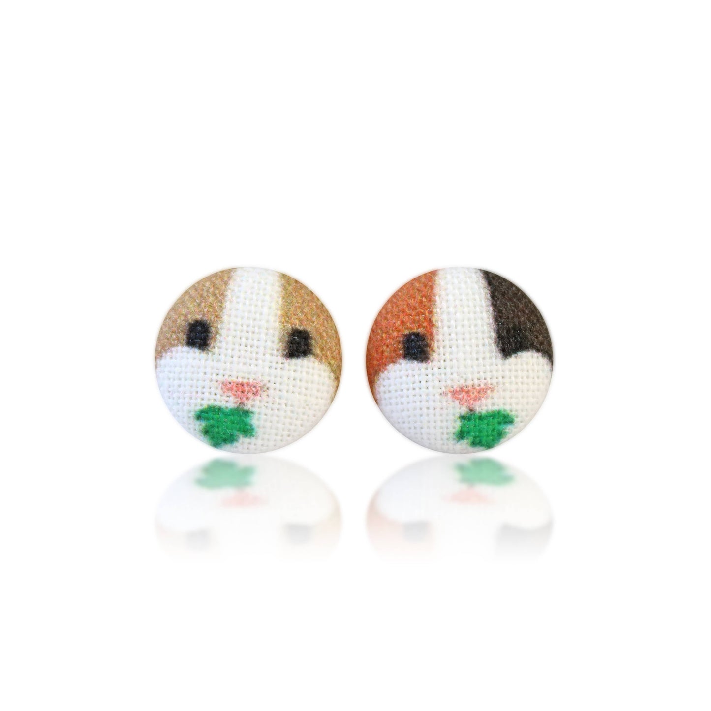 Rachel O's - Guinea Pig Fabric Button Earrings