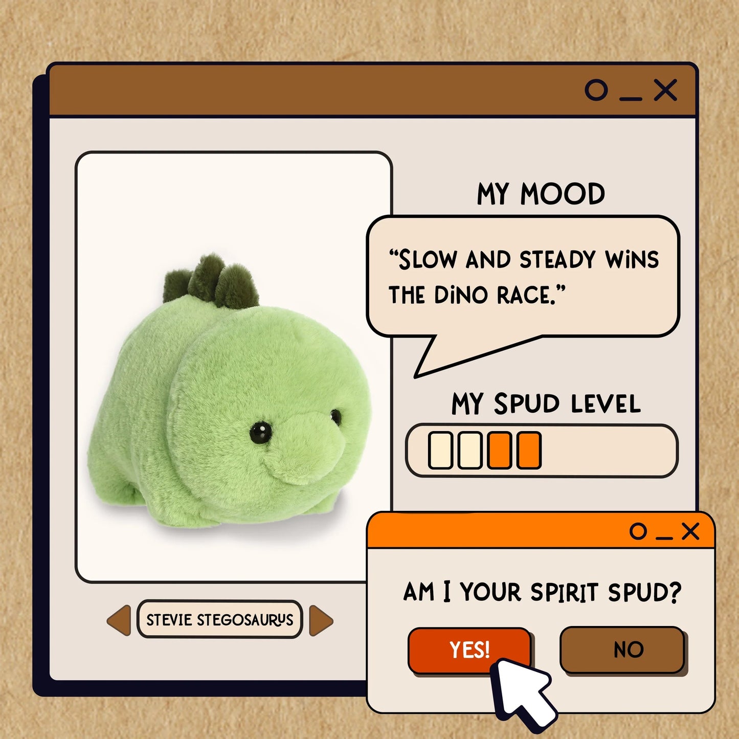 Stevie Stegosaurus - Cute Spudsters Plush - Aurora