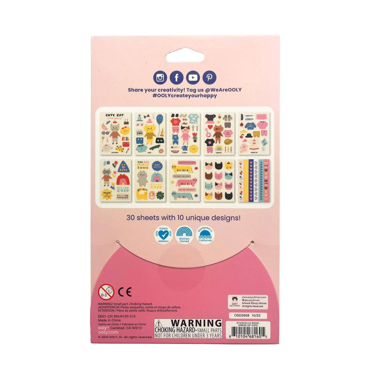 OOLY - Stickiville A Whole Lotta Sticker Book - Dress Up Cats