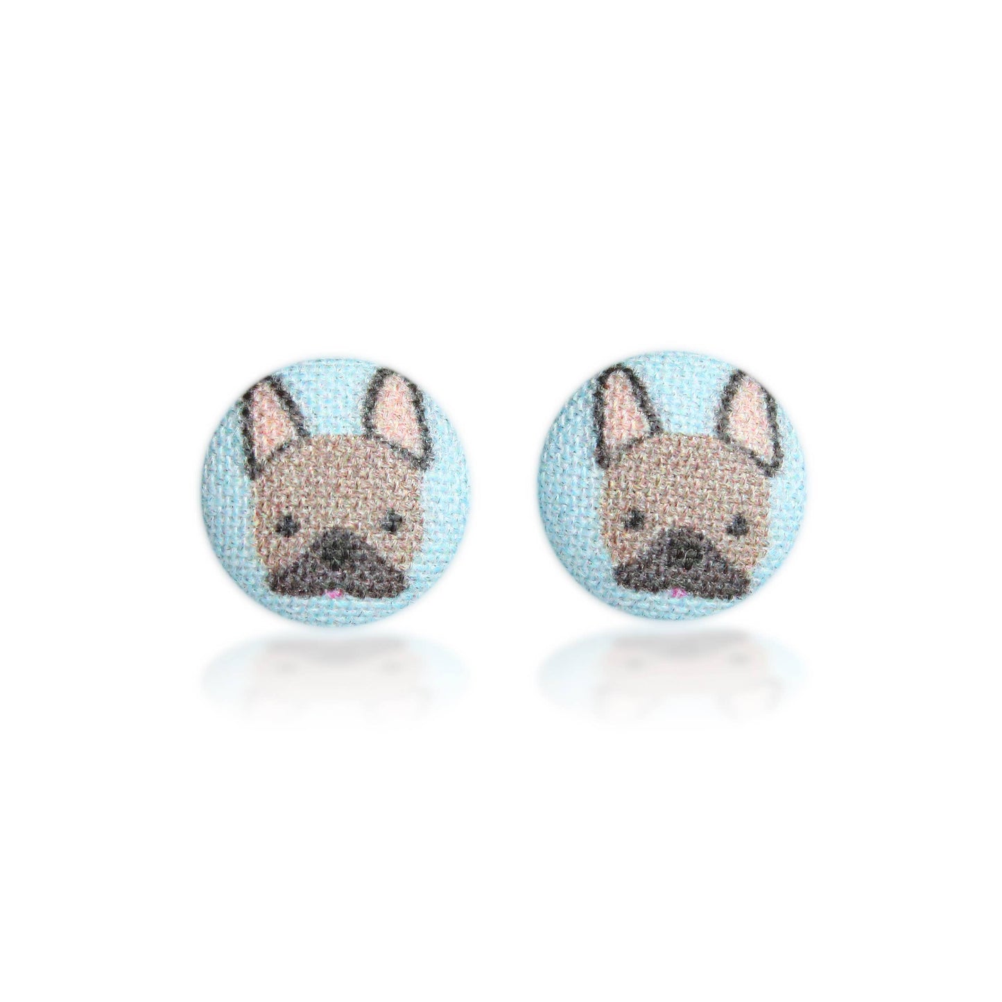 Rachel O's - French Bulldog Fabric Button Earrings