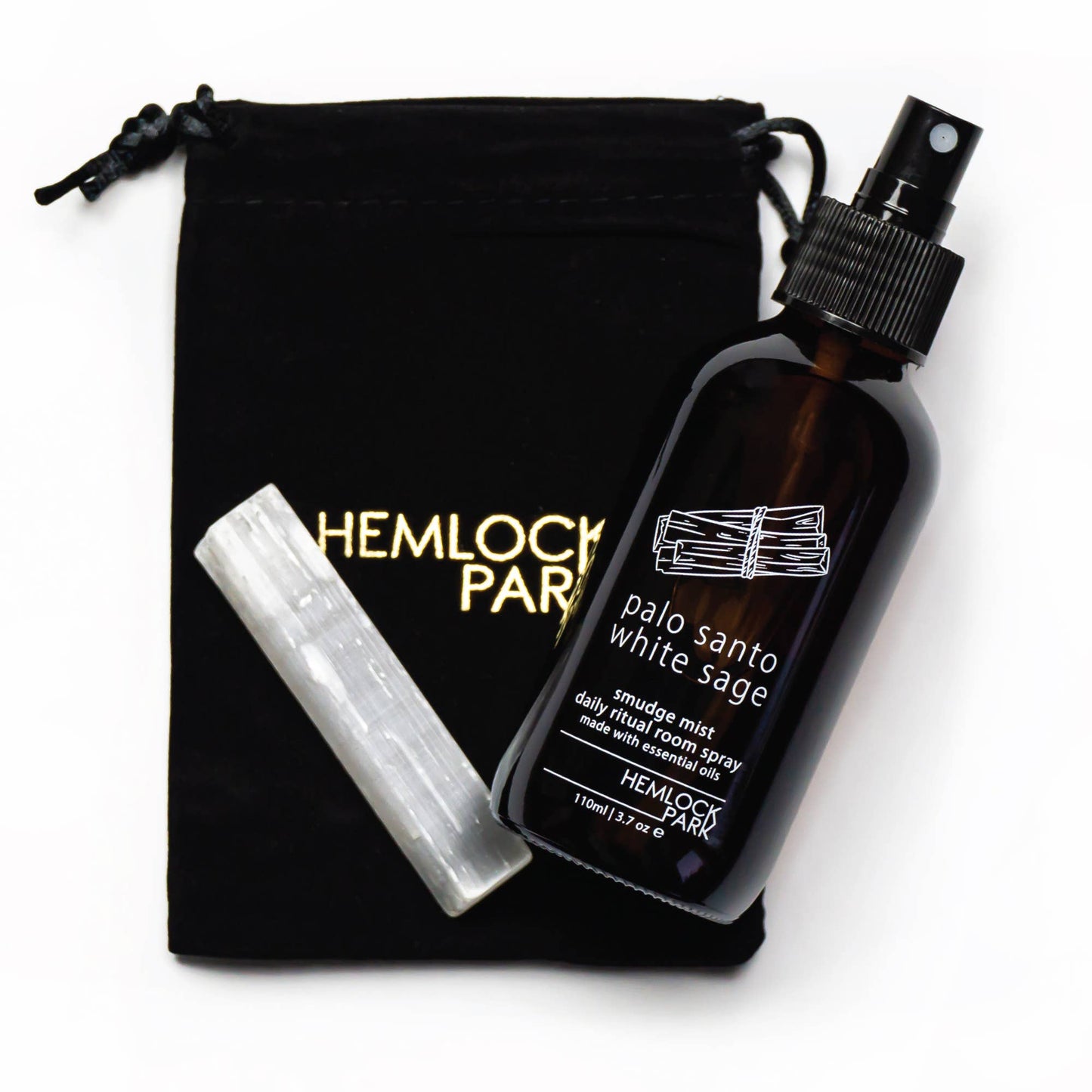 Smudge Spray & Crystal Set: White Sage