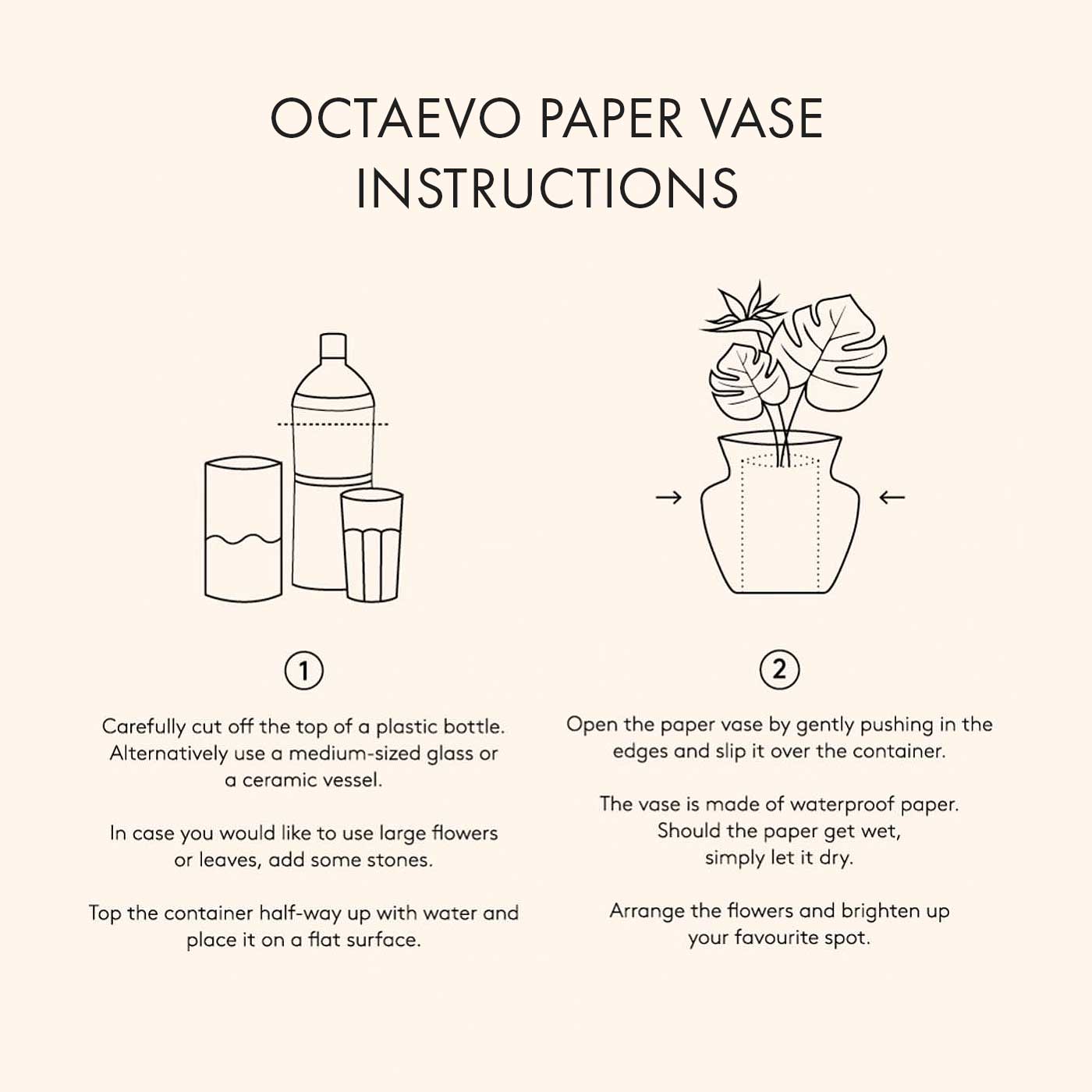 54 Celsius - OCTAEVO Greco Mini Paper Vase, Flower Vase & Card Set