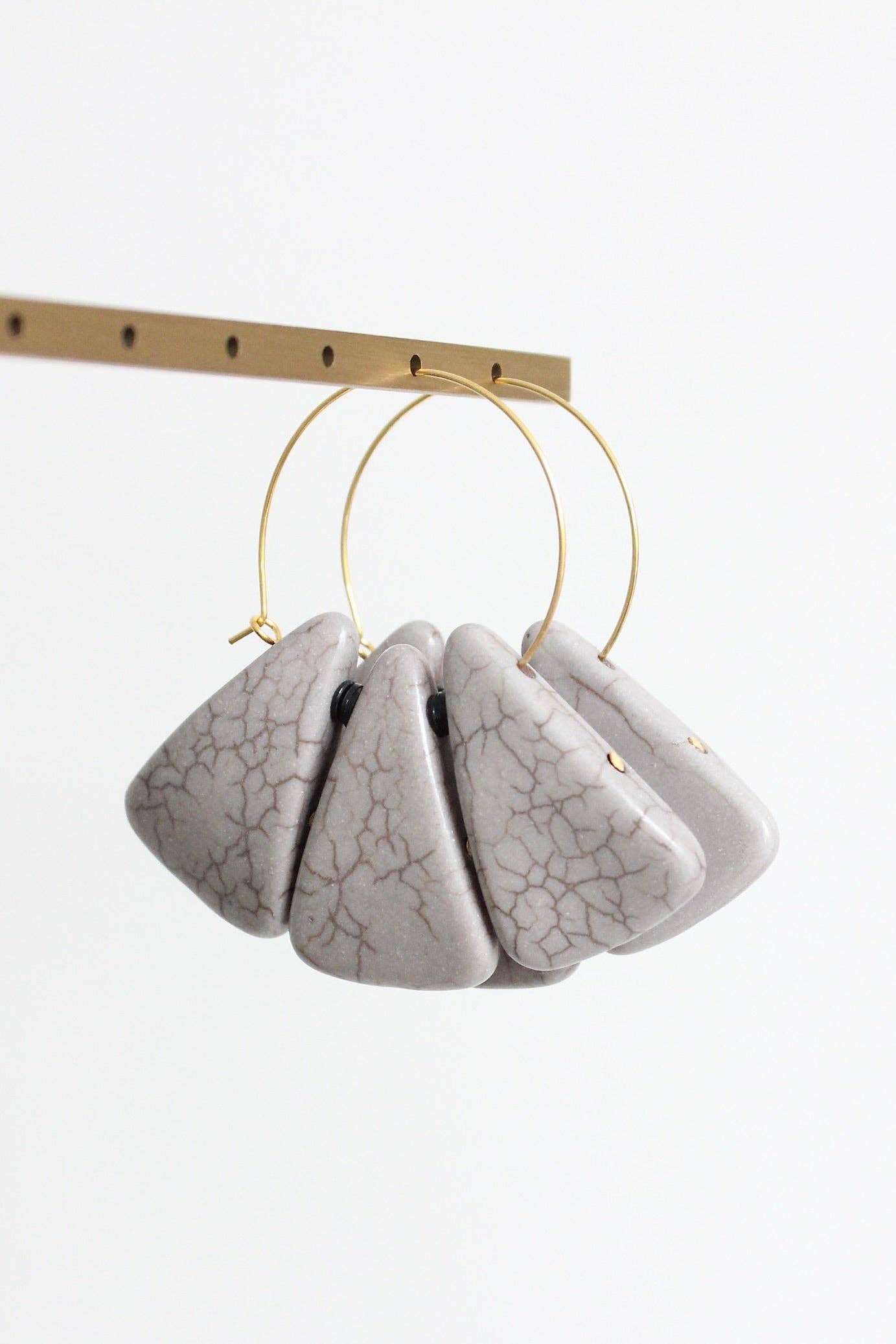 David Aubrey Jewelry - LEXE33 Gray lotus hoop earrings