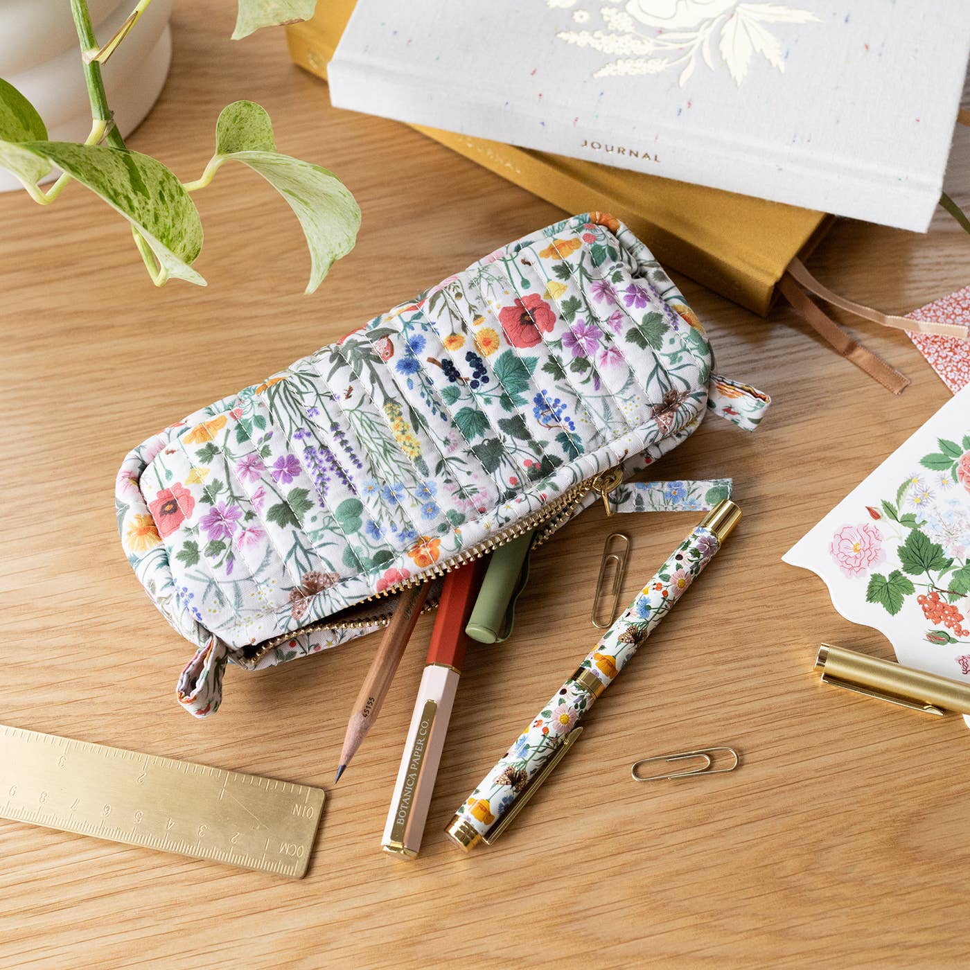 Botanica Paper Co. - BOTANIST | Cotton Quilted Pencil Pouch