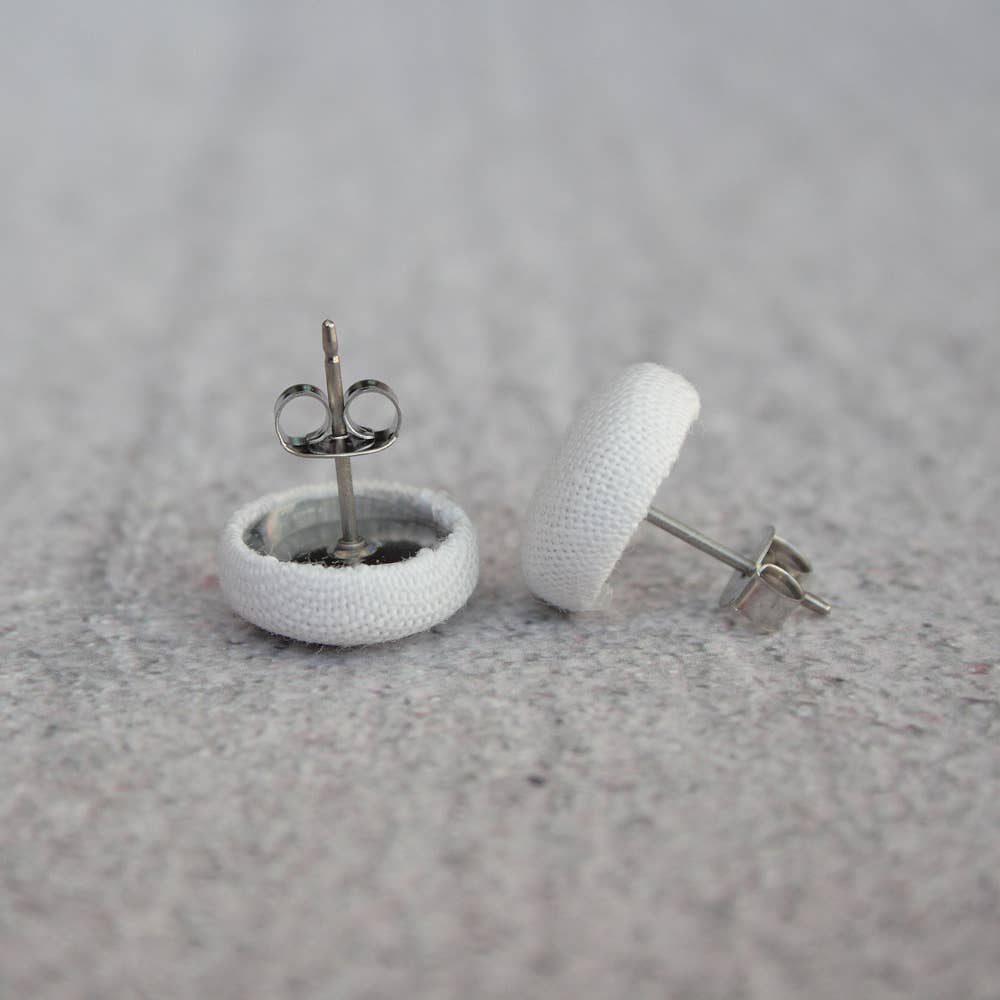 Rachel O's - French Bulldog Fabric Button Earrings