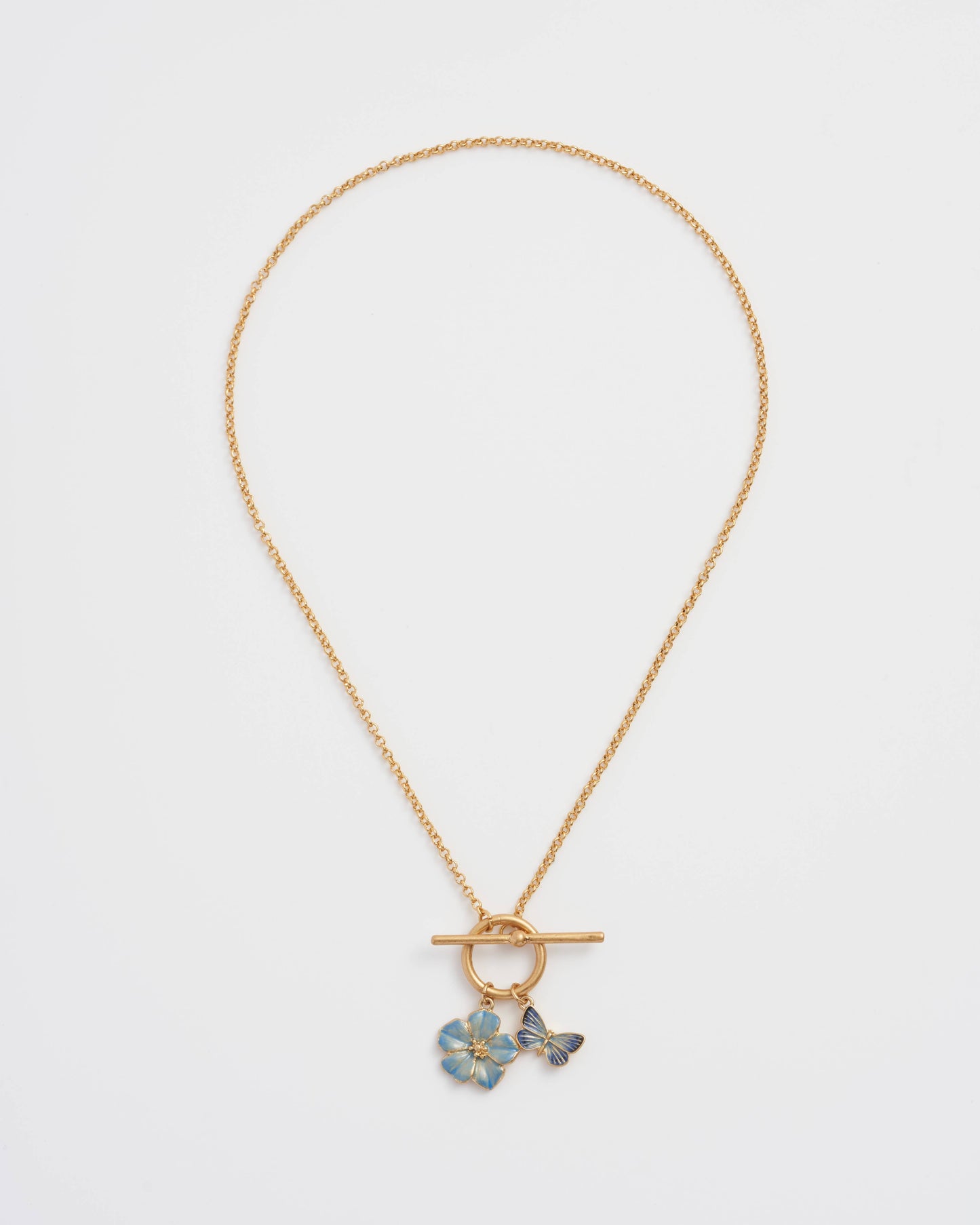 Fable England - FABLE Forget Me Not Charm Toggle Necklace