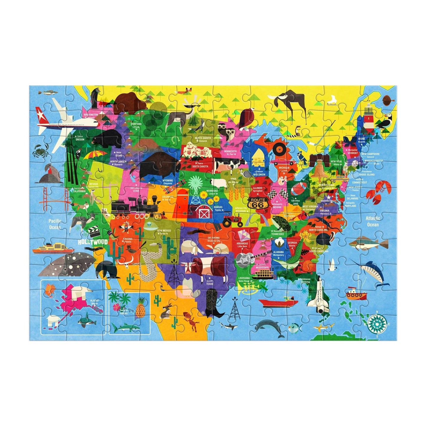 Chronicle Books - Map of the U.S.A. 100 Piece Puzzle