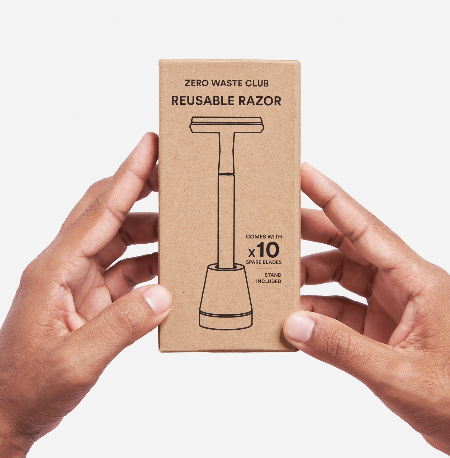 Reusable Safety Razor with Stand - 10 Blades Included: Matte Grey