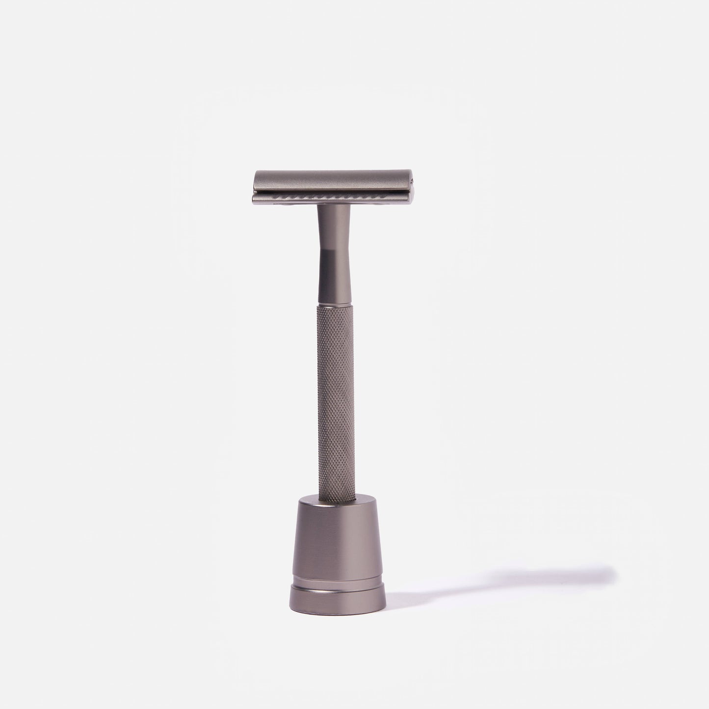 Reusable Safety Razor with Stand - 10 Blades Included: Matte Grey