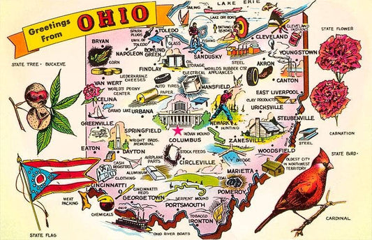 Found Image Press - OH-519 Greetings from Ohio - Vintage Image, Note Card