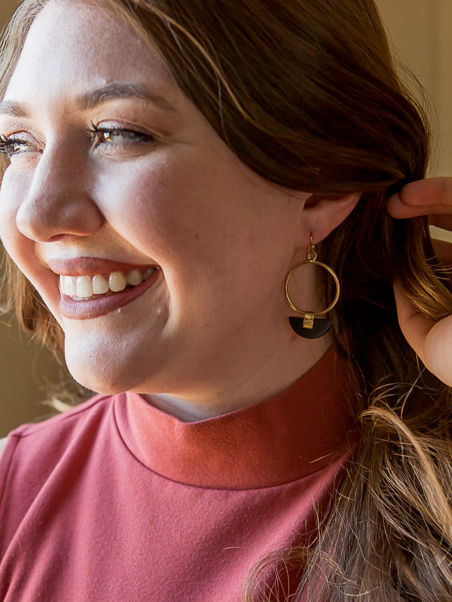 Fair Anita - Art Deco Half Moon Earrings