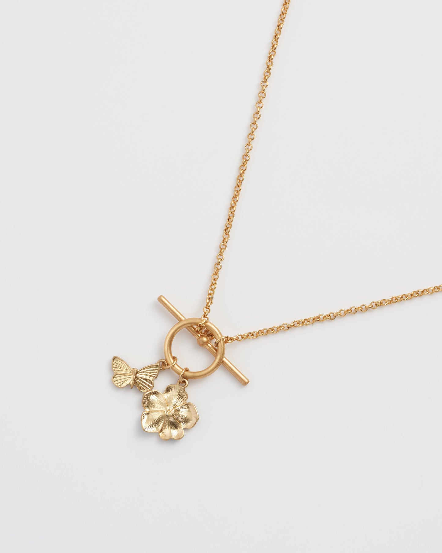 Fable England - FABLE Forget Me Not Charm Toggle Necklace
