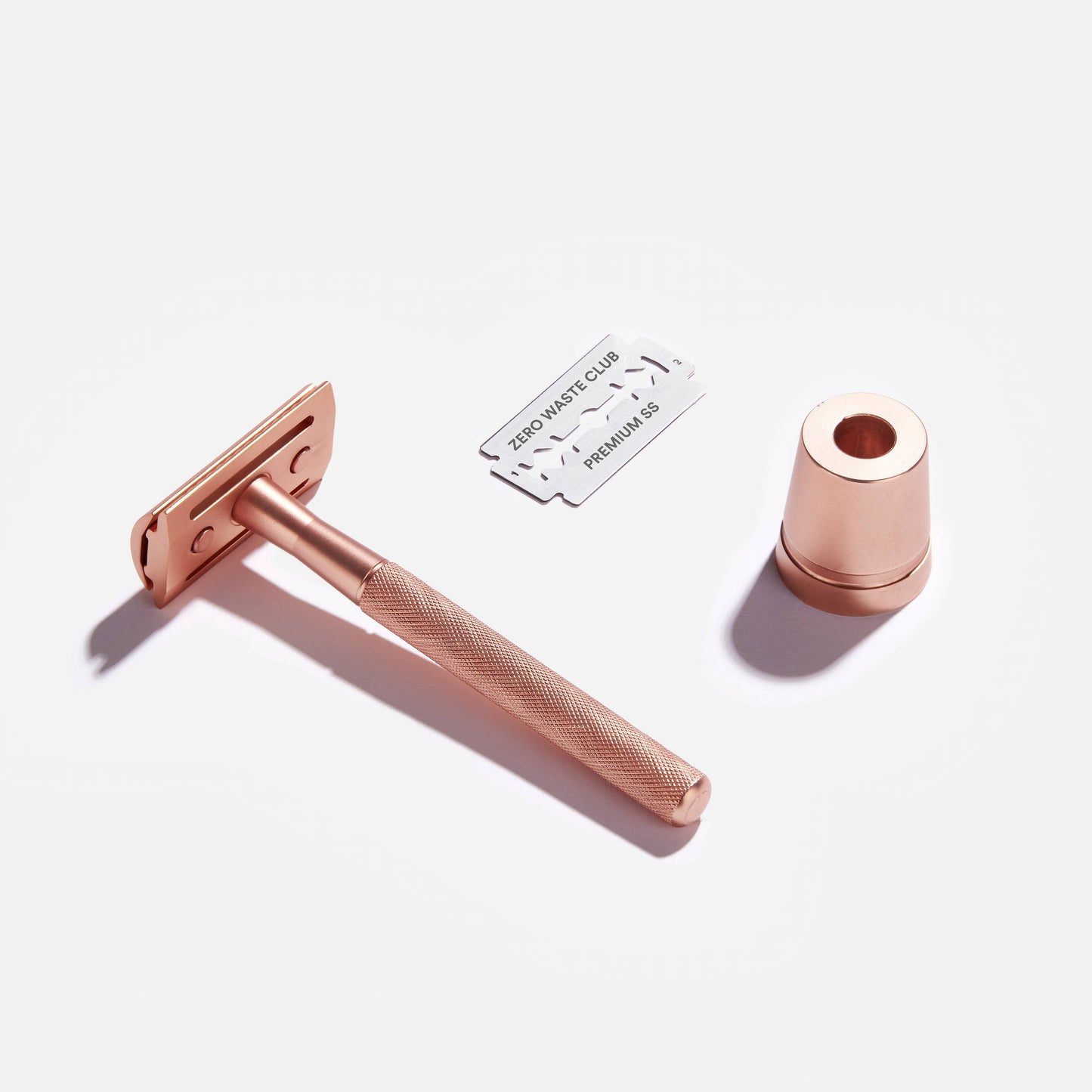 Reusable Safety Razor with Stand - 10 Blades Included: Matte Grey