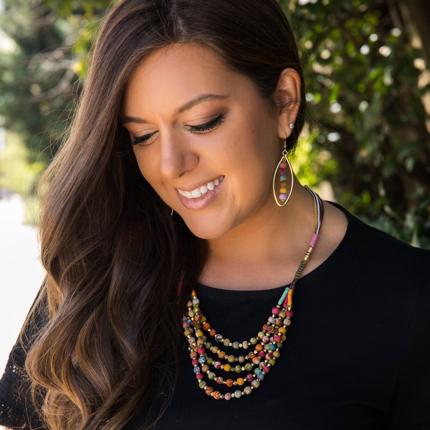 Anju Jewelry - Aasha Row of Beads Earrings