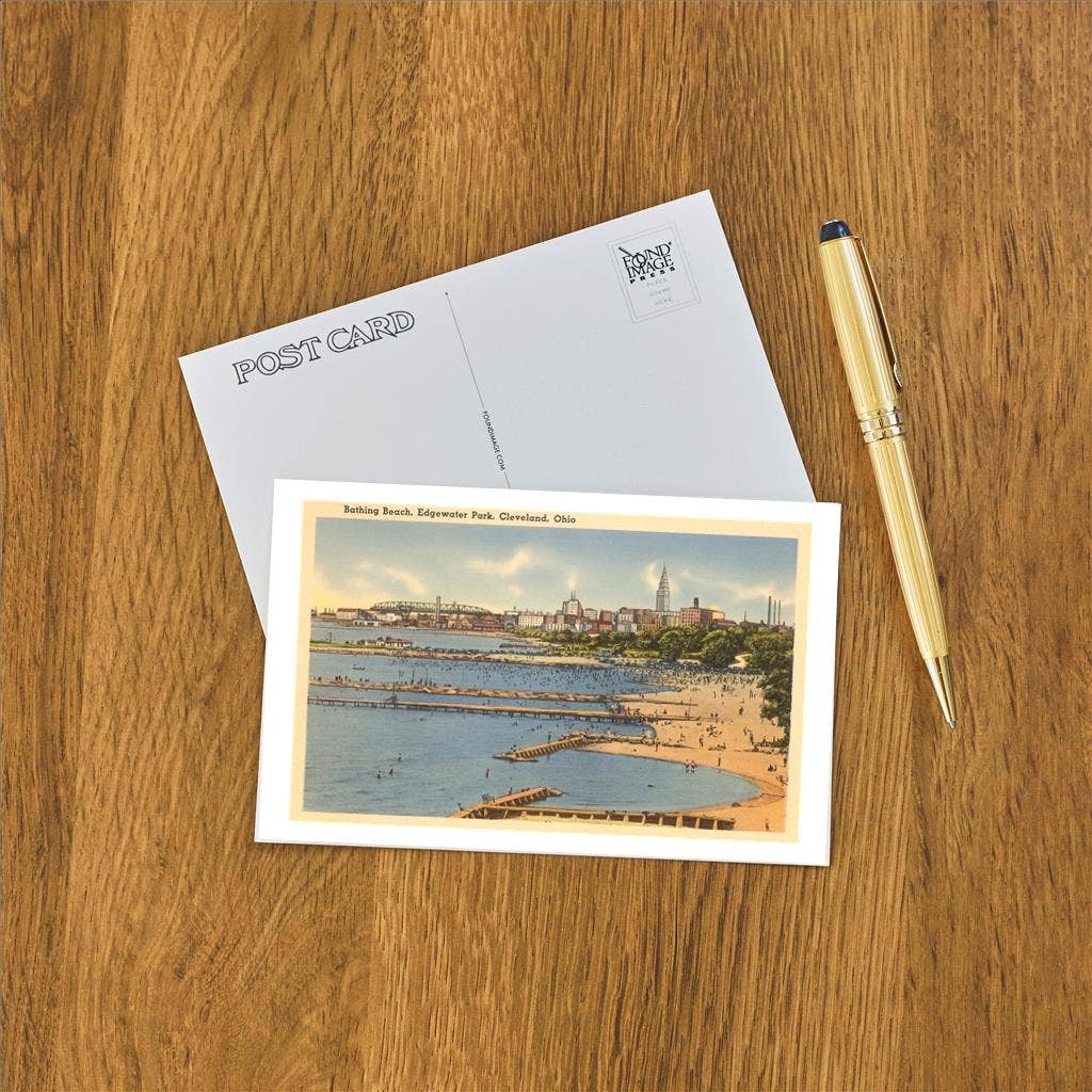 Found Image Press - Postcard OH-344 Beach, Edgewater Park, Cleveland