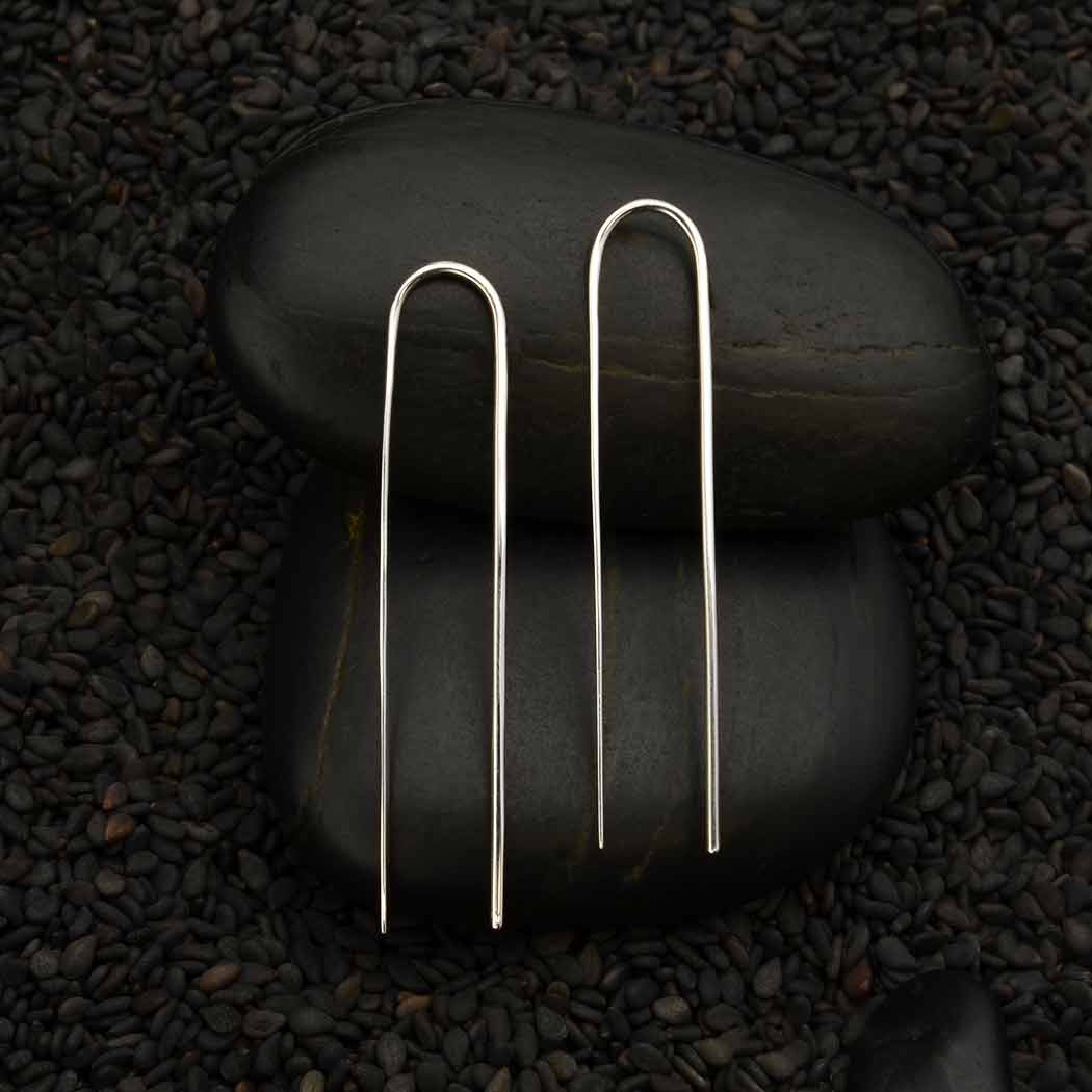 Nina Designs - Sterling Silver Long Arch Earring 44x8mm