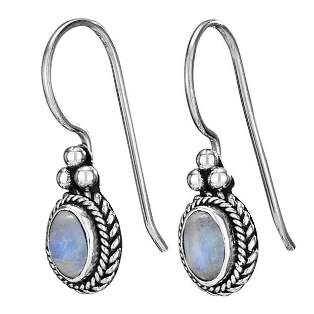 Tiger Mountain Jewelry - Daily Grace Rainbow Moonstone & Sterling Silver Earrings