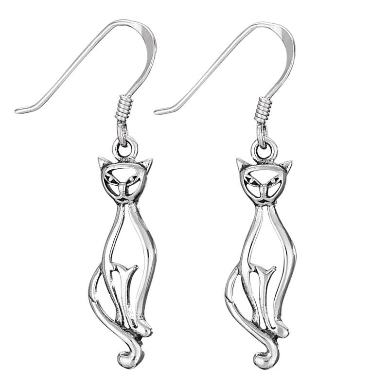 Tiger Mountain Jewelry - Cleopatra's Friend Sterling Silver Cat Earrings