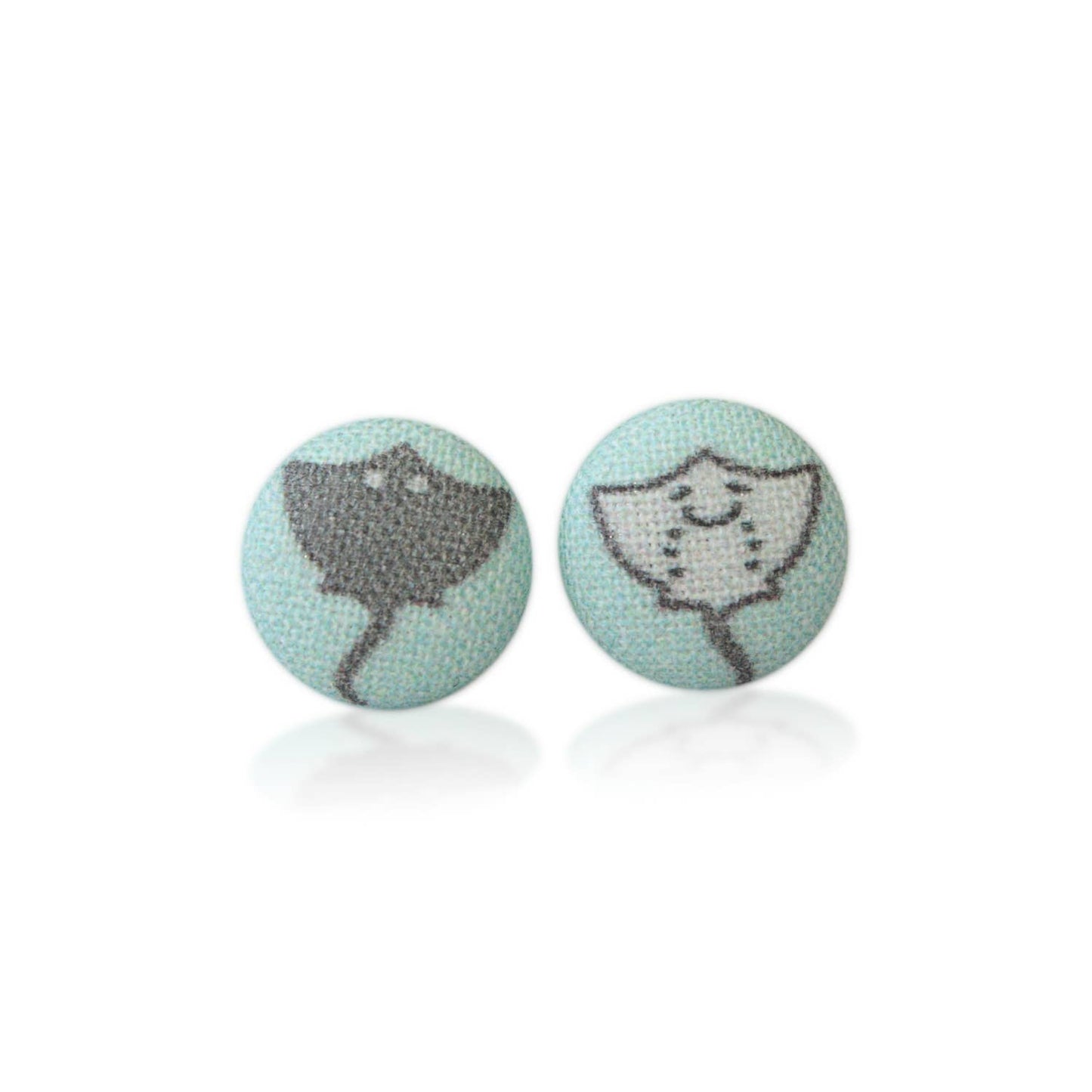 Rachel O's - Stingray Fabric Button Earrings
