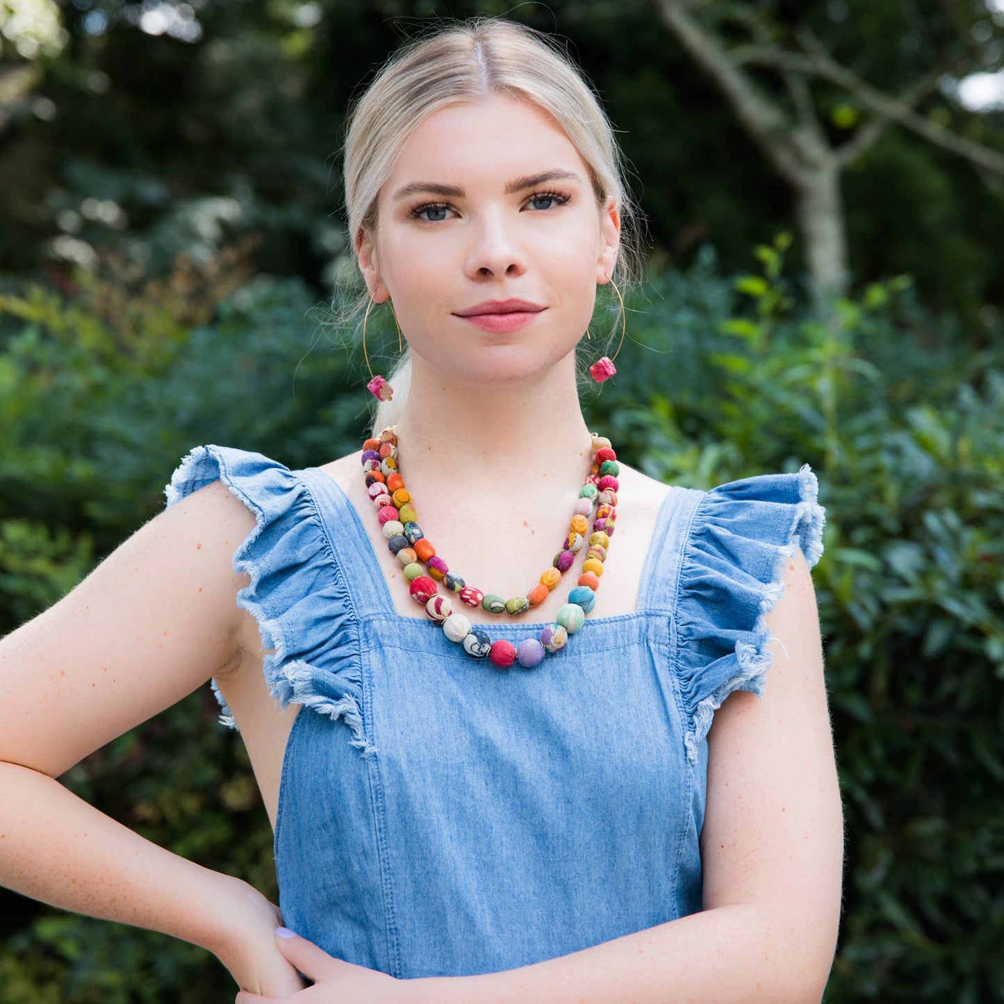 Anju Jewelry - Aasha Circle and Oval Beads Necklace
