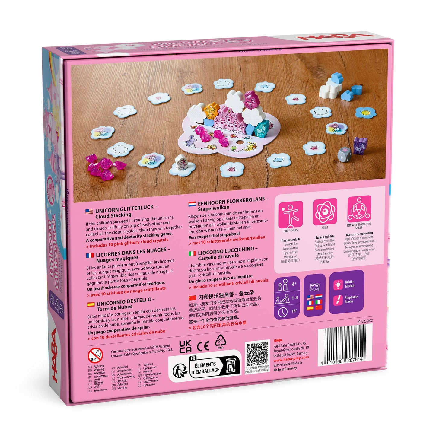 HABA USA - Unicorn Glitterluck – Cloud Stacking