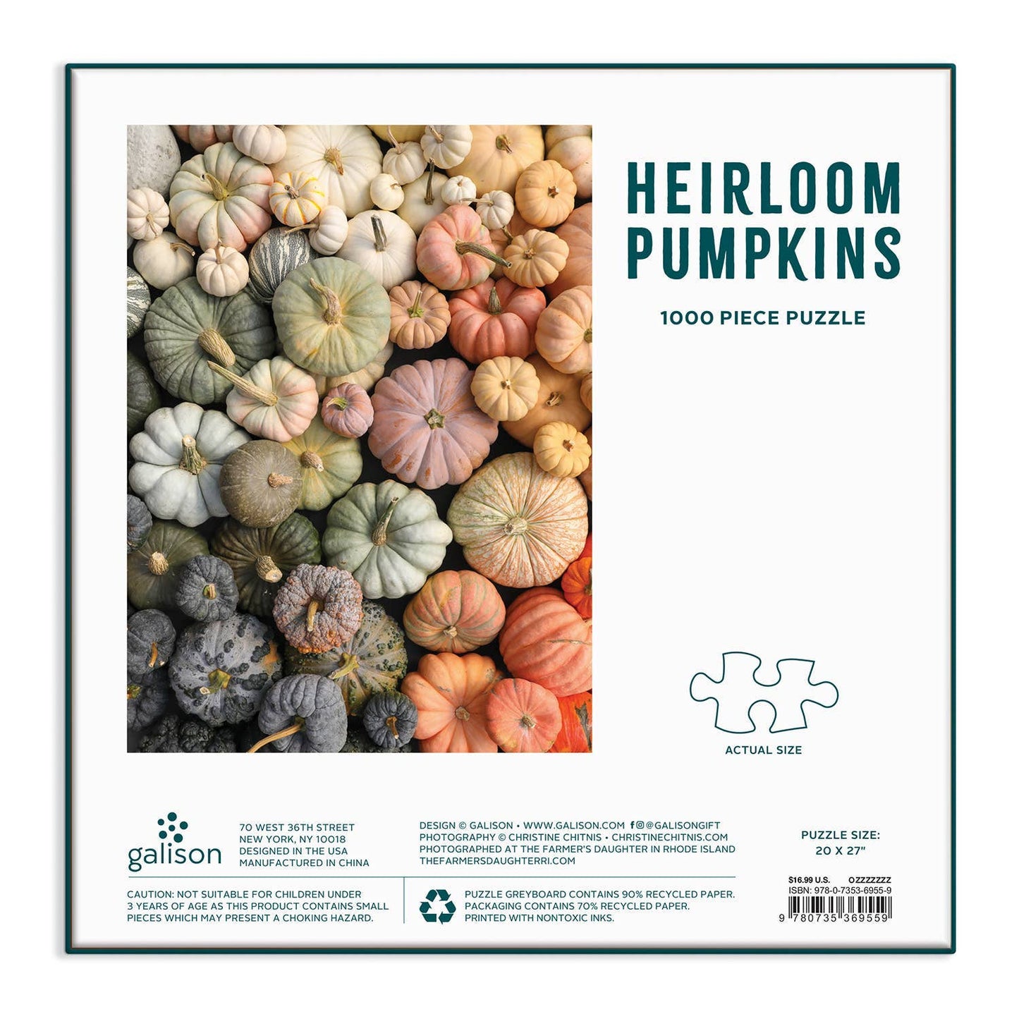 Chronicle Books - Heirloom Pumpkins 1000 Piece Puzzle in Square Box