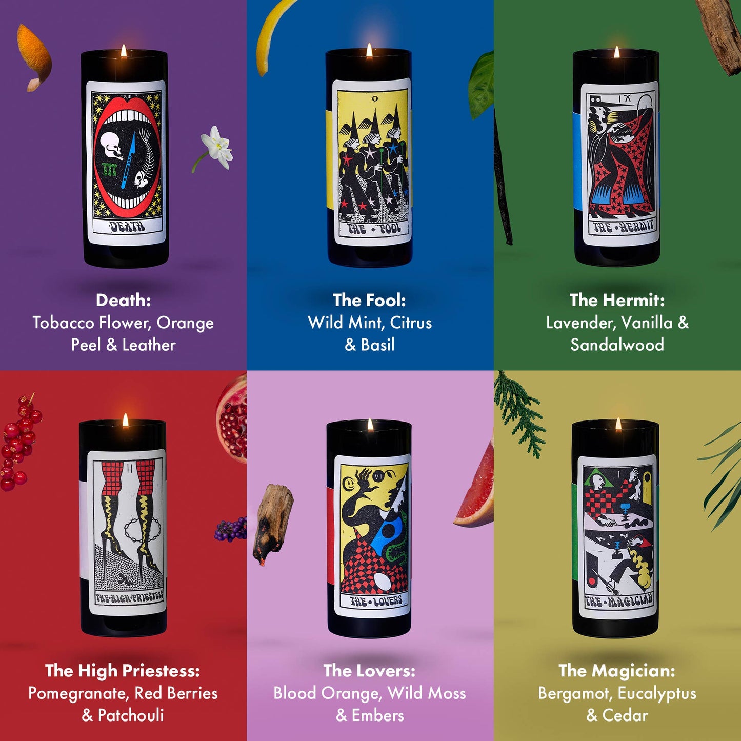 54 Celsius - Tarot Mystery Card Candle - 6" Tall & 60 Hr Burn, Surprise