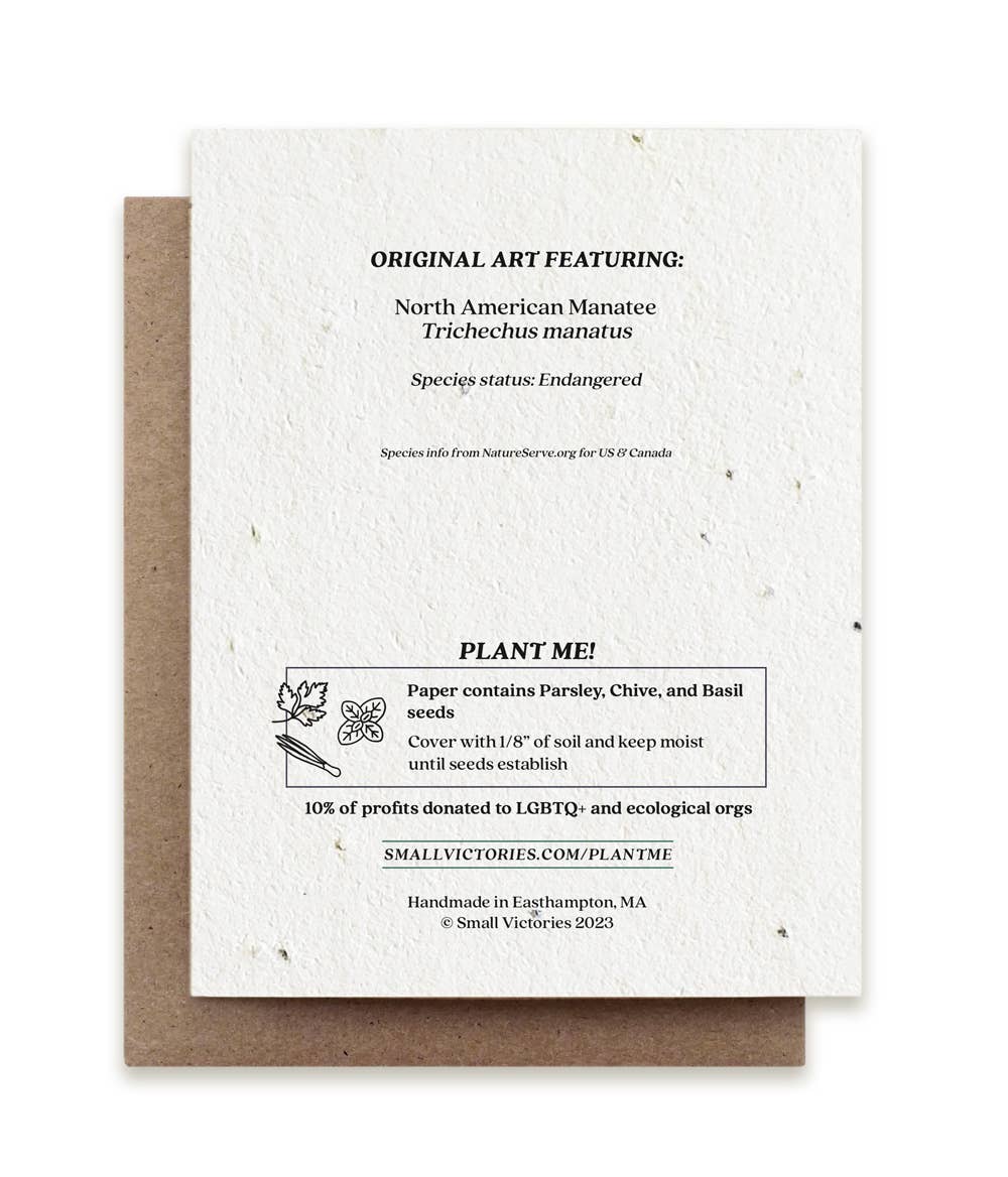 Small Victories - Manatee Mother Plantable Herb Seed Card