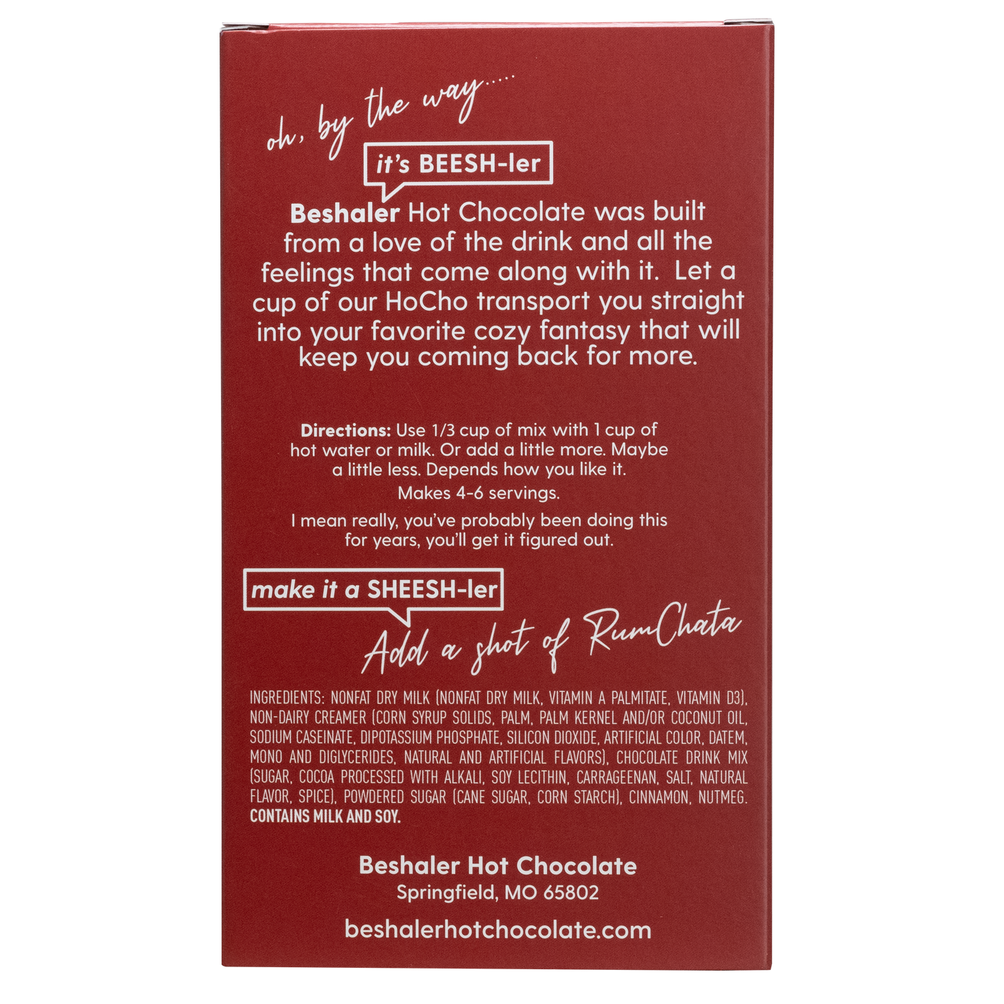 Beshaler Hot Chocolate - Cinnamon & Nutmeg Hot Chocolate