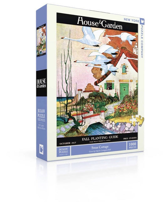 New York Puzzle Company - Swan Cottage - 1000 Piece Jigsaw Puzzle