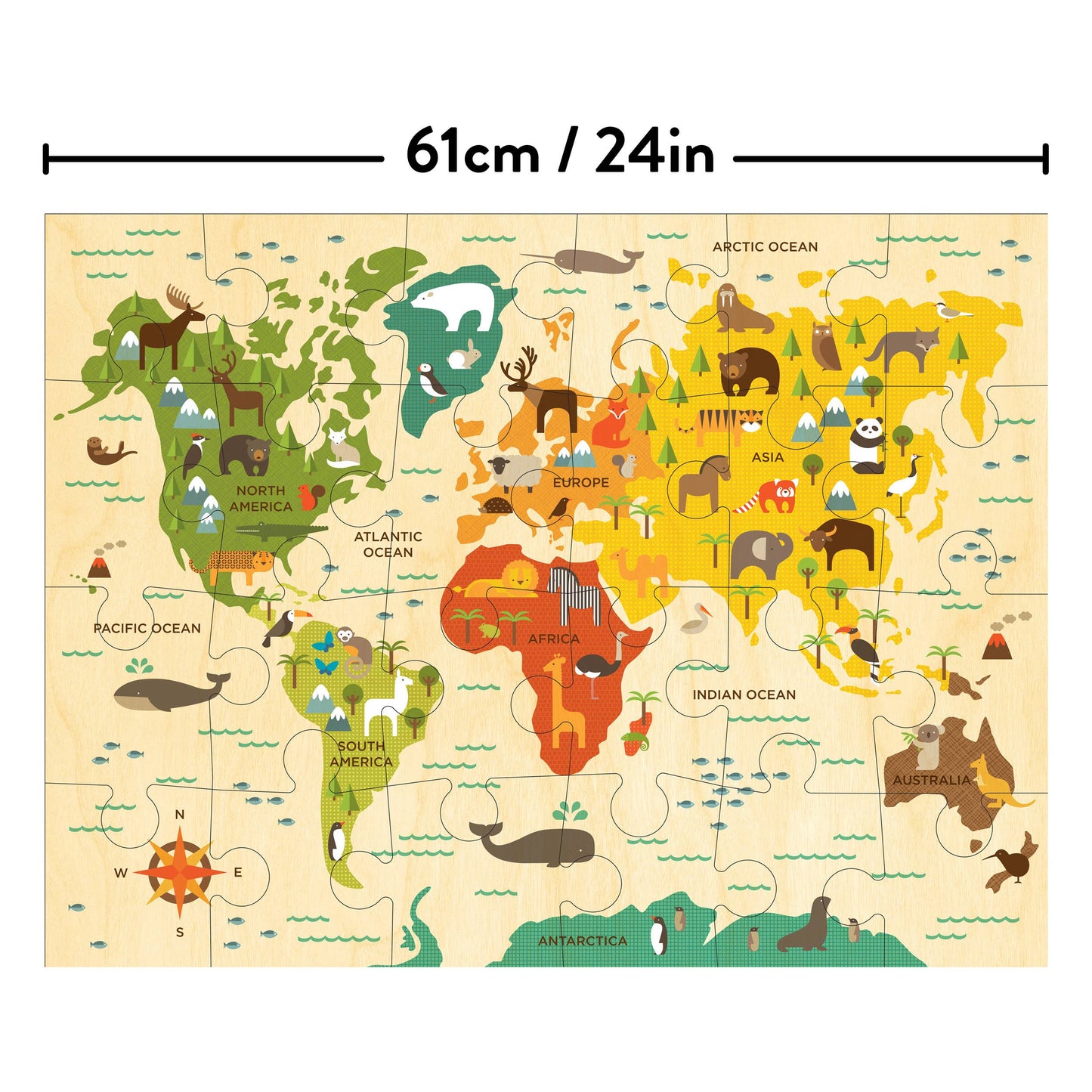 Chronicle Books - World Map 24-Piece Floor Puzzle