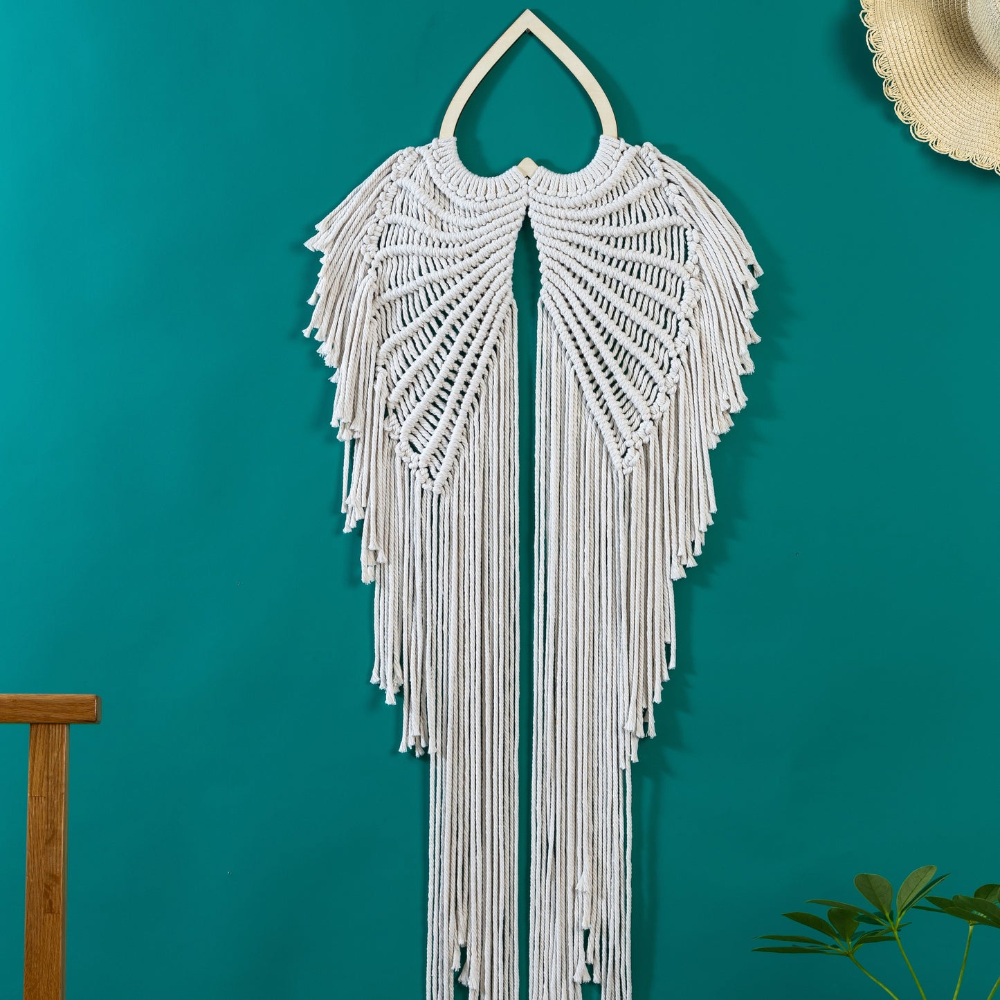 Rainbow Angel Wings - Macrame Wall Hanging Tapestry Boho Crafts Art