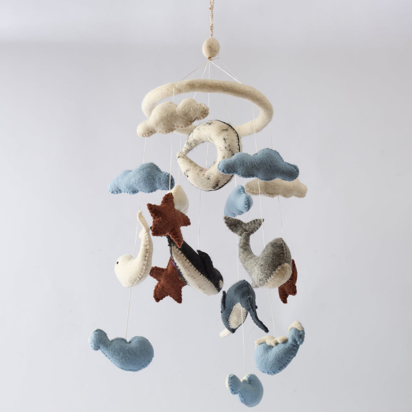Animal Wool Felt Baby Mobile For Crib Children's & Nursery Room - Whale