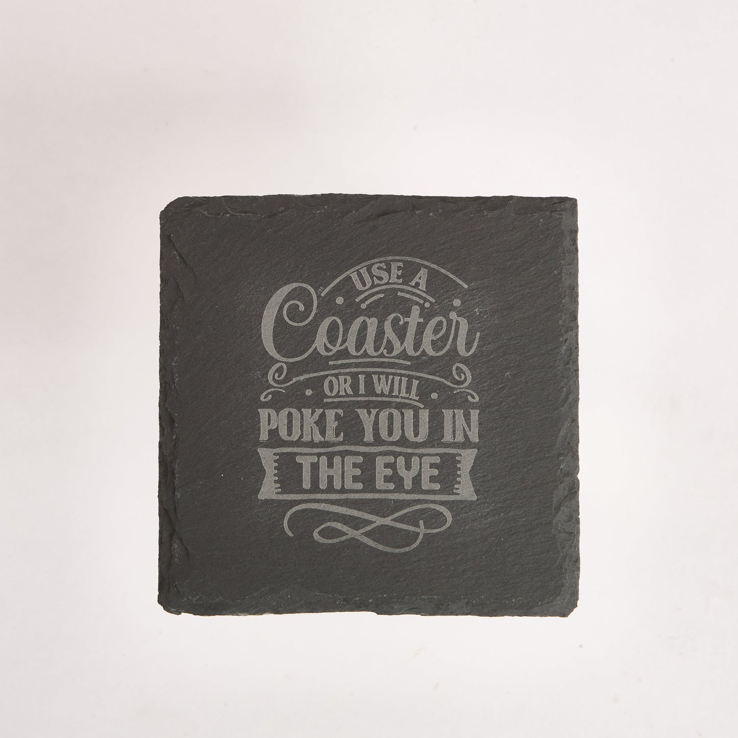 Funny Slate Coaster Set – Engraved Drink Coasters with Quotes | Coffee & Tea Lovers Gift
