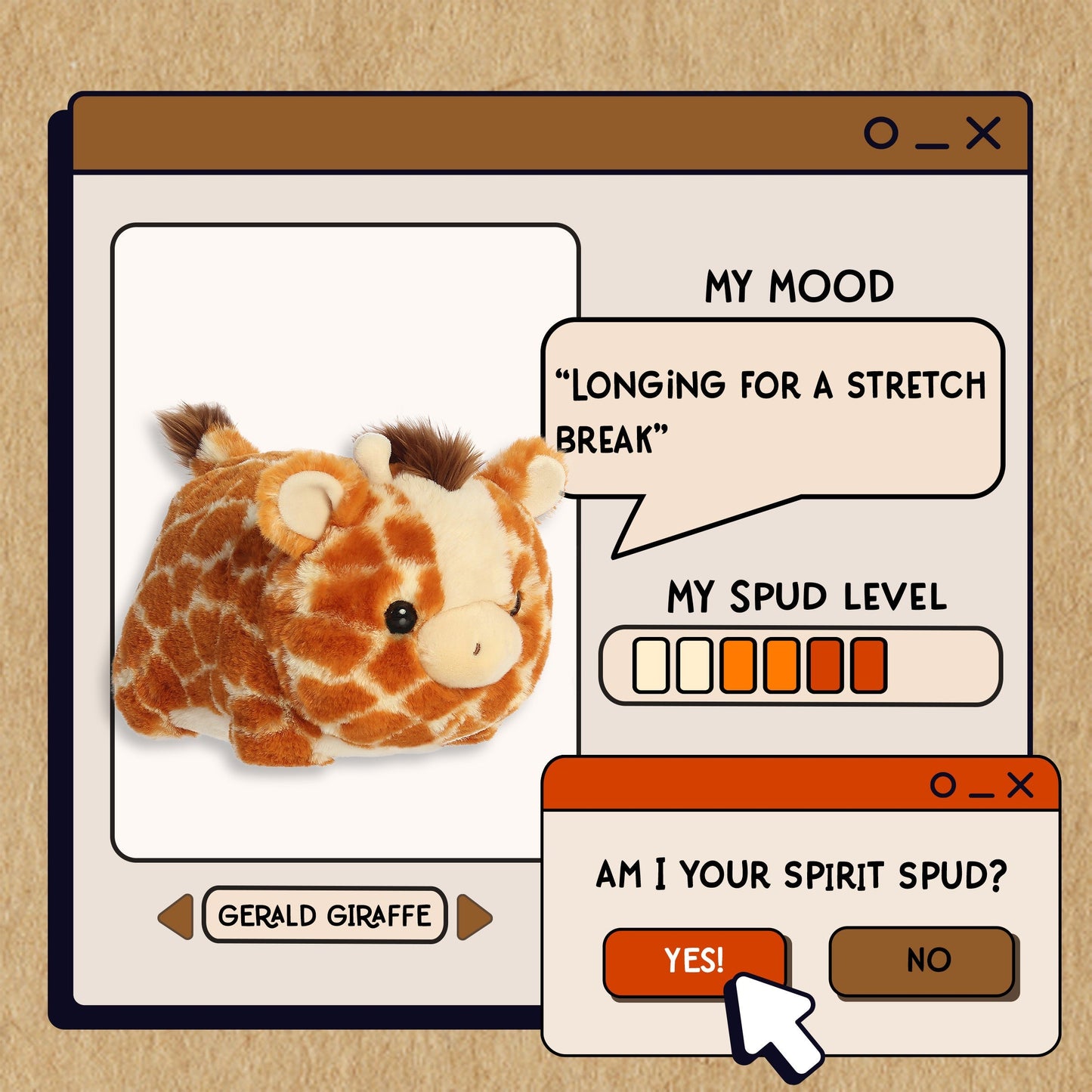Gerald Giraffe - Whimsical Spudsters Plushies - Aurora