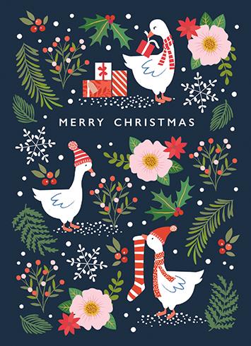 Calypso Cards Geese holiday card design - box of 12 cards with envelopes