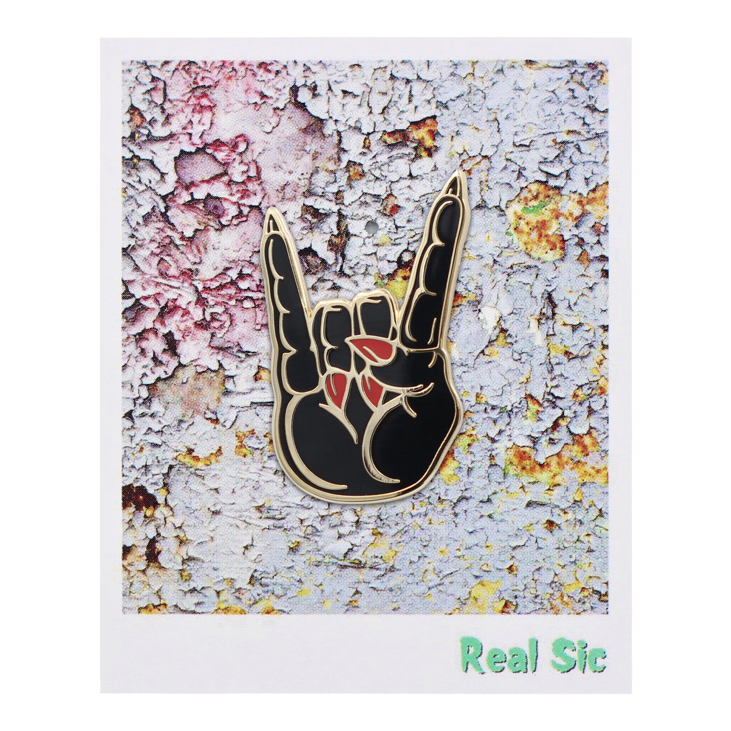 Hail Satan Horns Rock/Heavy Metal Hand Symbol Enamel Pin