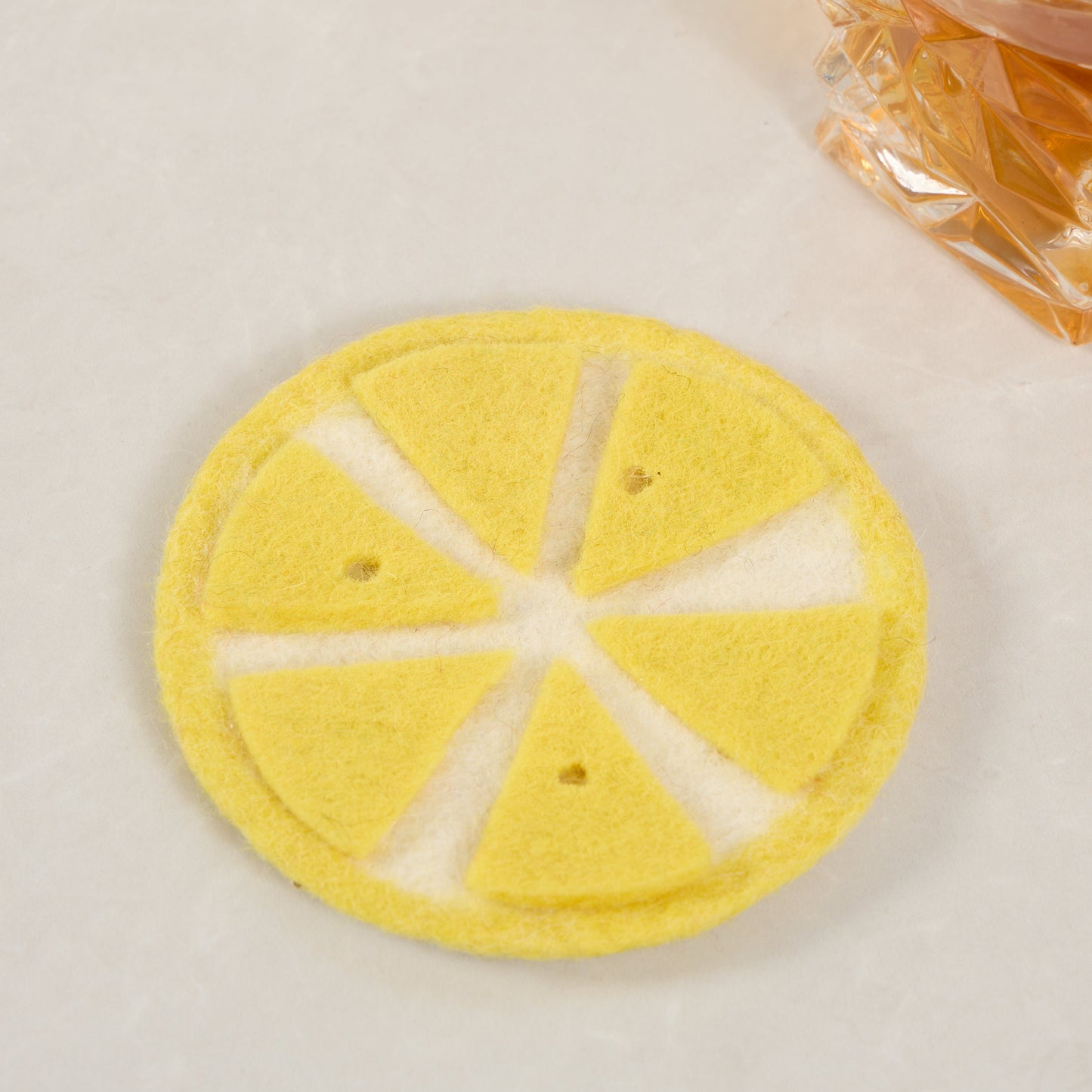 Hand-craft Wool Felt Fruits Coasters - Avocado, Apple, Kiwi, Lemon