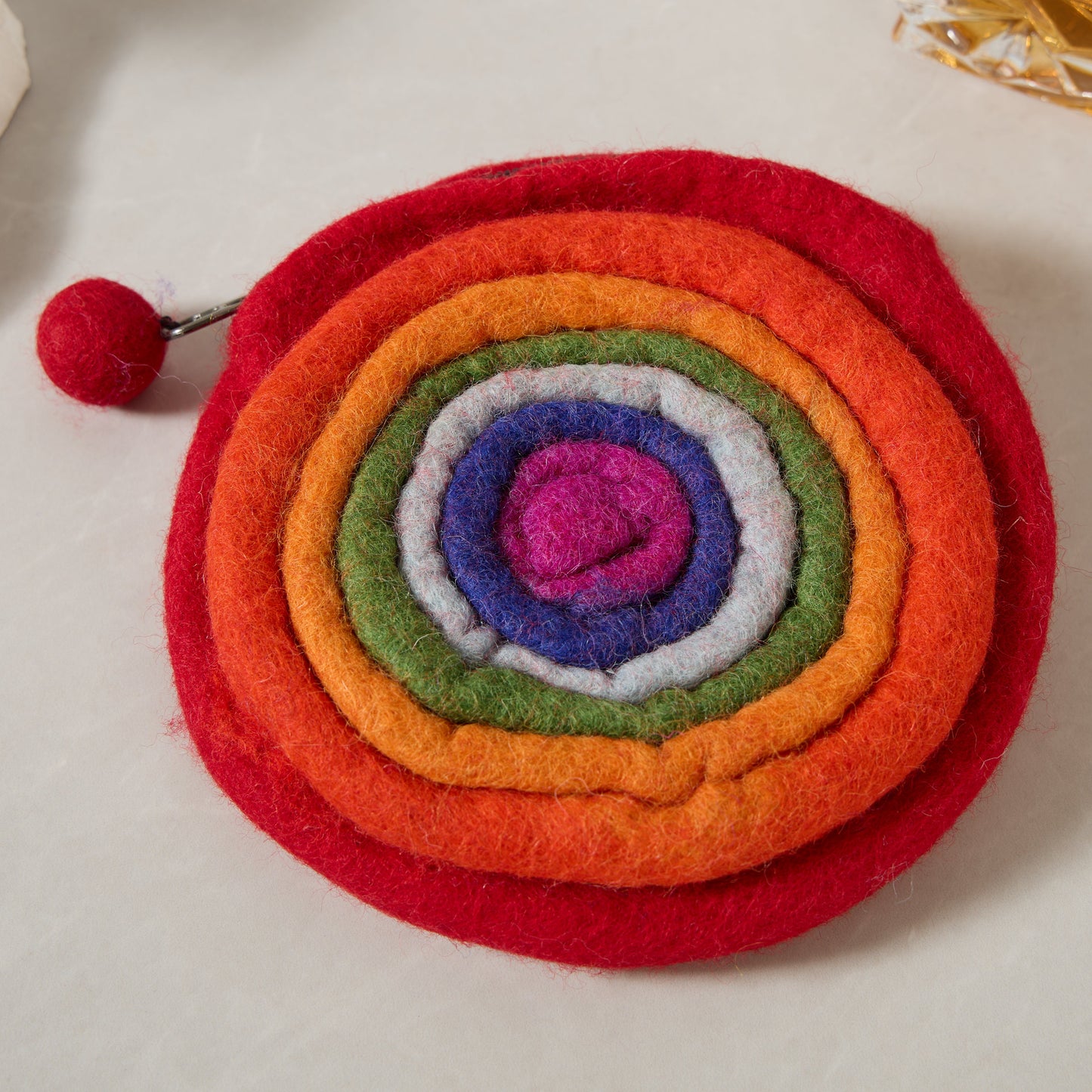 Rainbow Donuts Felt Wallet - Wool Felt Pouch Hand Carry Coin Purse