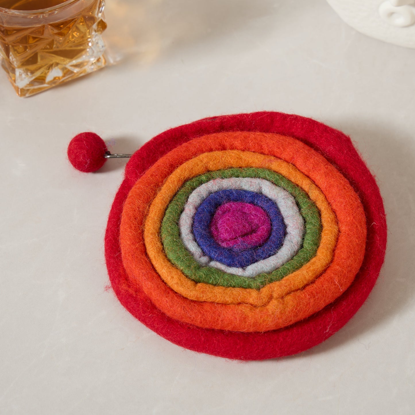 Rainbow Donuts Felt Wallet - Wool Felt Pouch Hand Carry Coin Purse