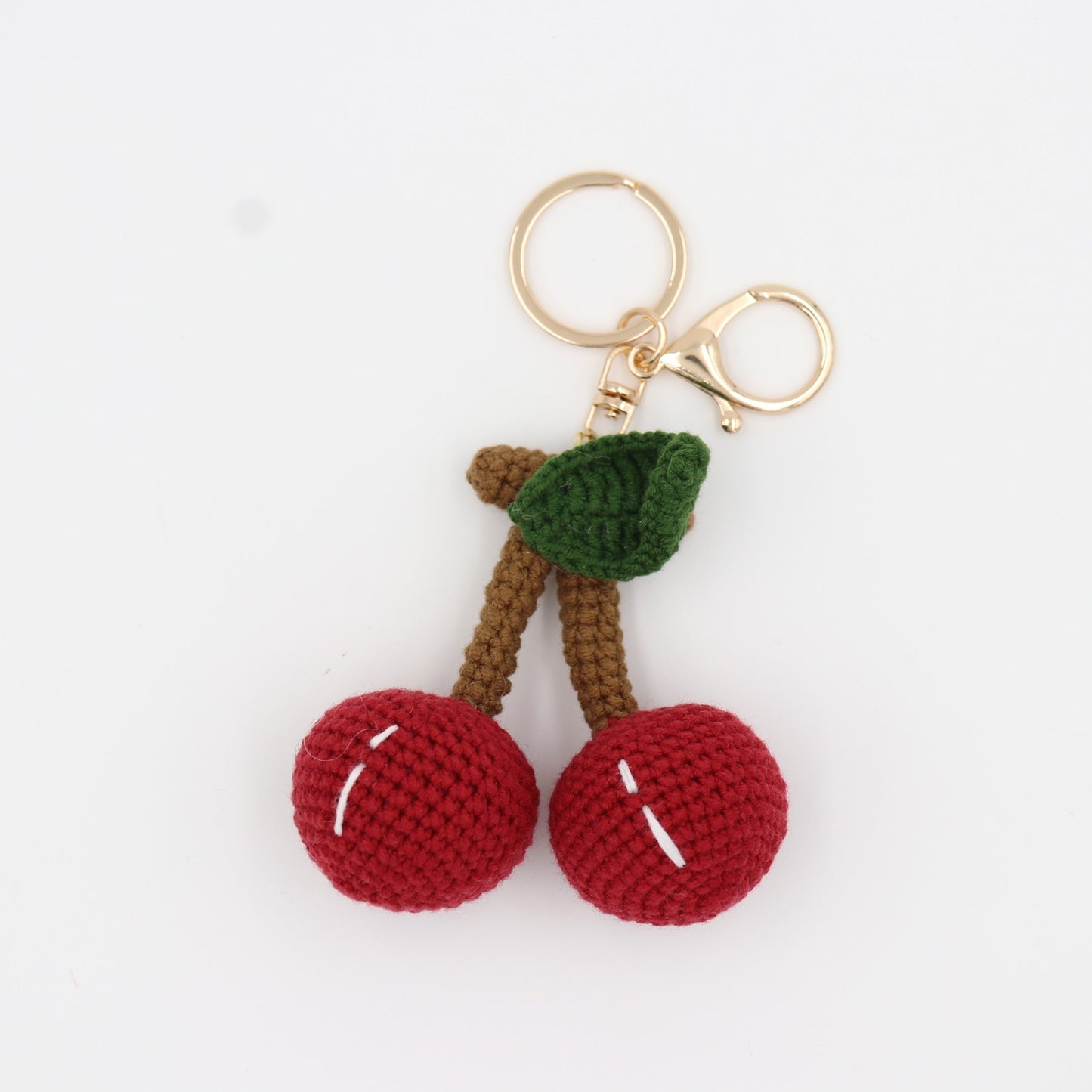 Hand-Knitted Cherry Keychain for an Extra-Sweet Day
