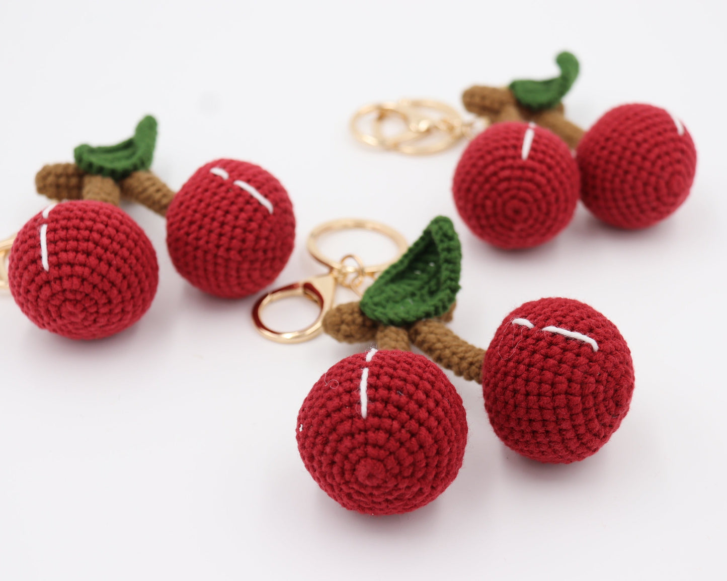 Hand-Knitted Cherry Keychain for an Extra-Sweet Day