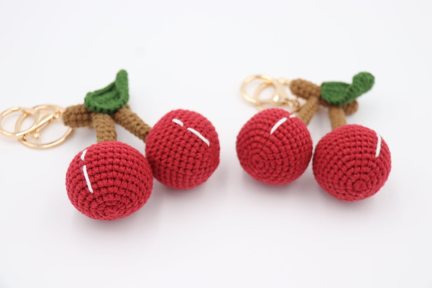Hand-Knitted Cherry Keychain for an Extra-Sweet Day